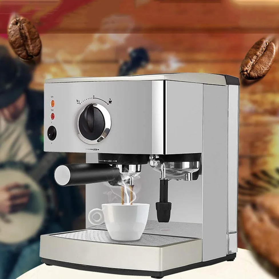 Cafetera Cafetera Espresso 15 Bar,Capuccino,Espuma De Leche,920W,Capacidad 1.5L Bandeja De Goteo Extraíble Boquilla De Vapor Compatible con Preparación De Bebidas Interesting