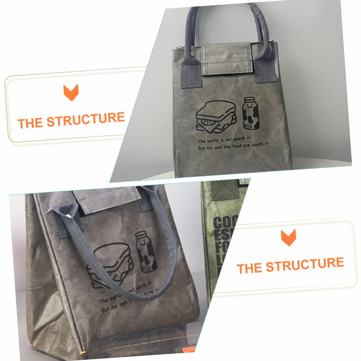 Ciieeo 3piezas Bolsa Térmica Para Almuerzo Pouch De Transporte De Comida Capacidad y Aislante Bento y Diseño Portátil y Interior y Exterior