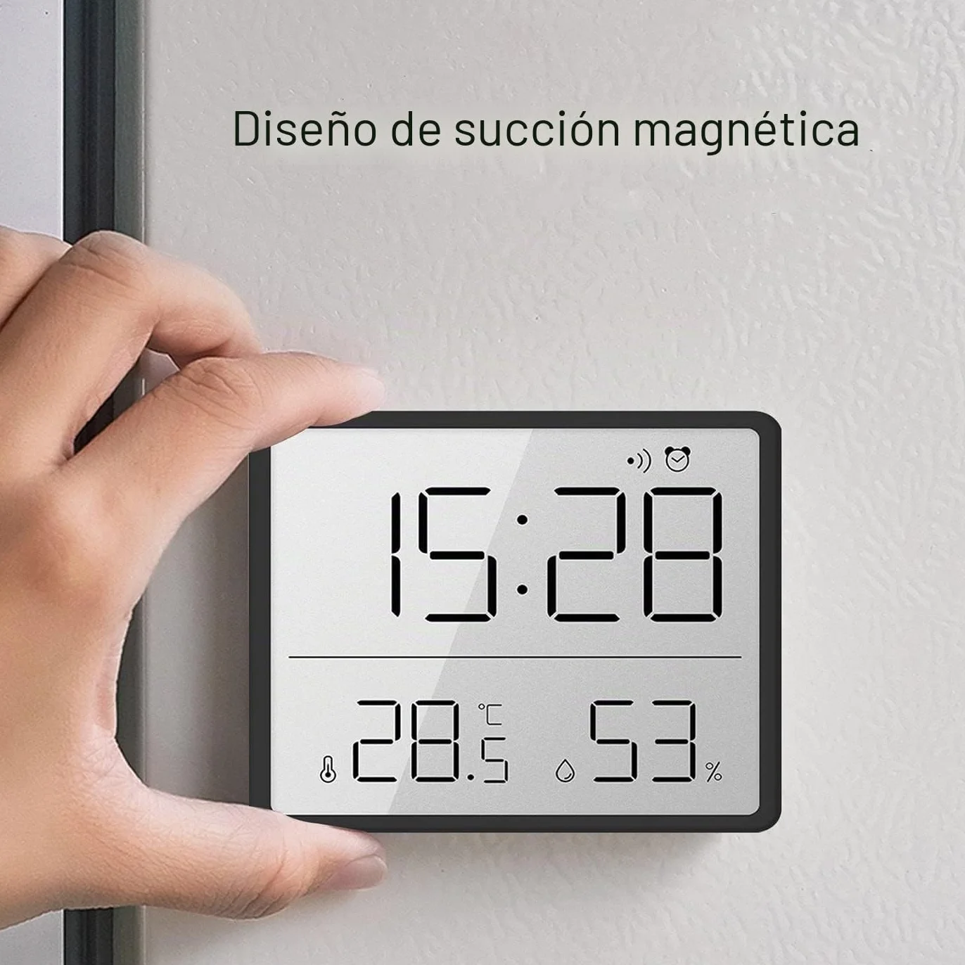 Termómetro Higrómetro Digital, LCD Pequeño Reloj Despertador con Temperatura Humedad Multifuncional 12/24 Horas ℃/℉ para Hogar Estudiantes Oficina