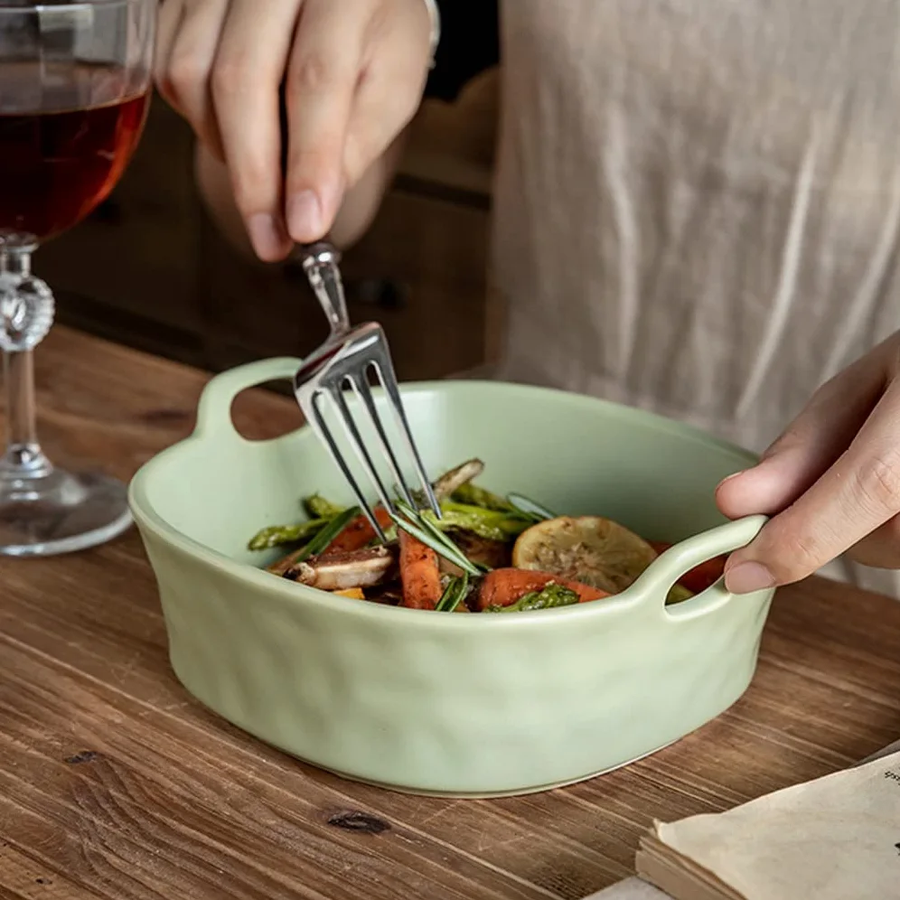 Ensaladera Cuencos De Pasta Postre Tazón De Desayuno Tazón De Cerámica Ensaladera Tazón Para Hornear En Casa Tazón De Diseño Binaural Adecuado para Ensaladas, Sopas, Sopas De Pasta Y Tazones De Ens