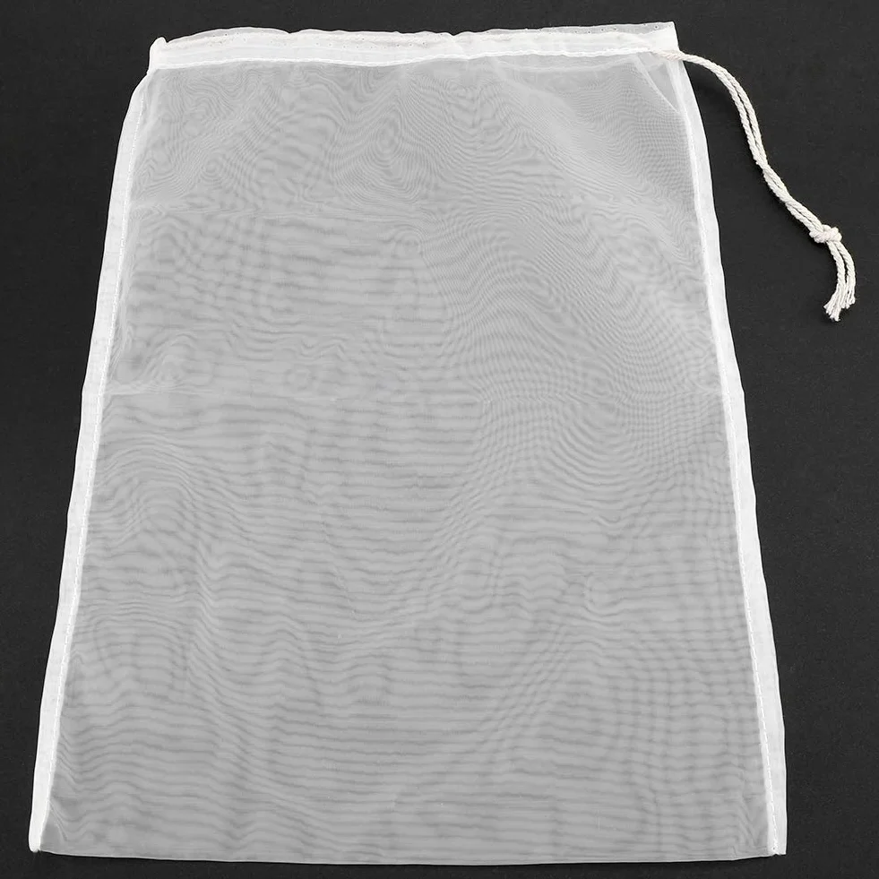 Bolsa de Filtro de Cerveza de Poliamida de Alimentos 66, Fabricación de Cerveza para el Hogar Reutilizable con Cordero para la Separación de Lúpulo, Mermelada y Vino (20x30cm)