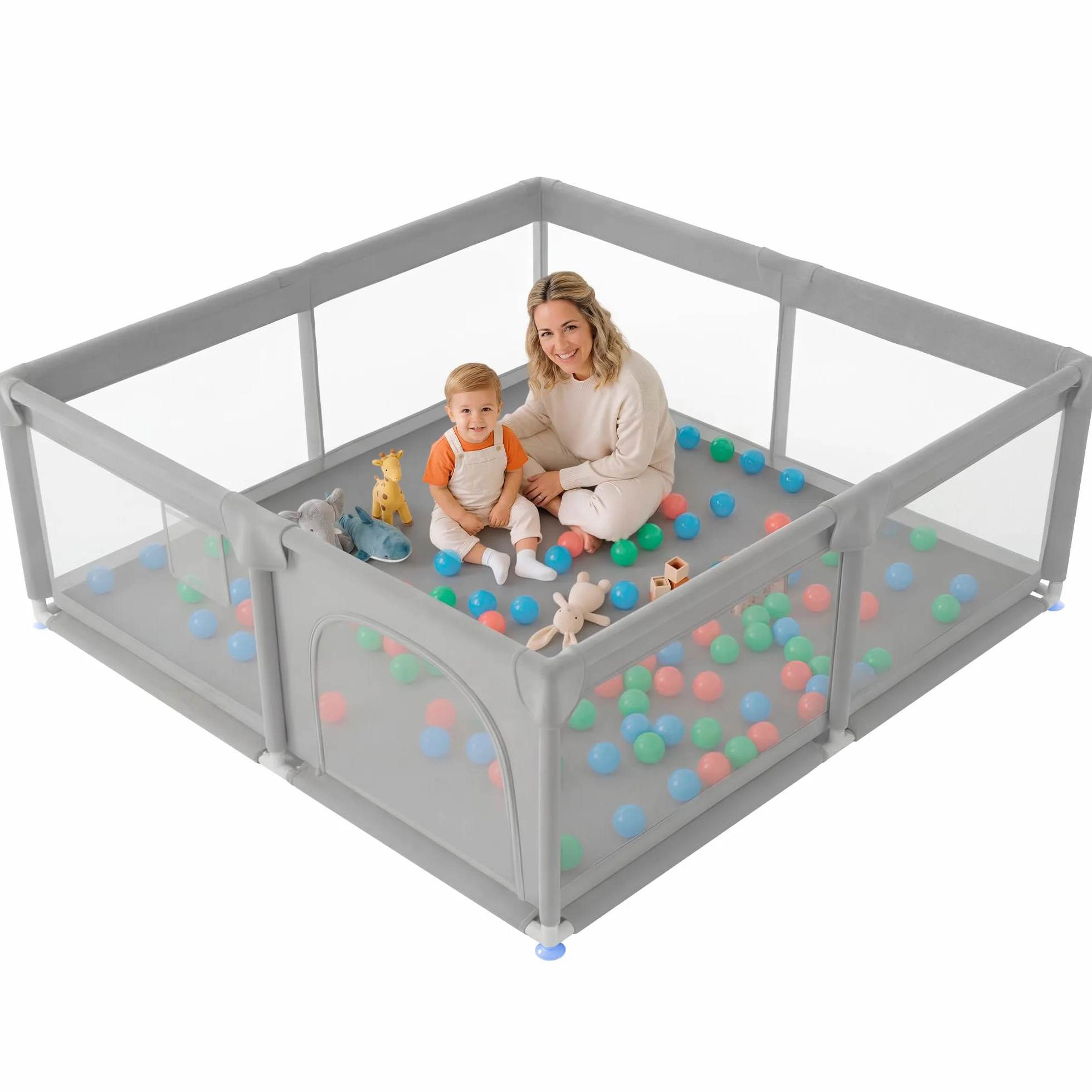 JUPPLIES Parque Infantil Bebé 120x120cm Corralito con Malla Transpirable
