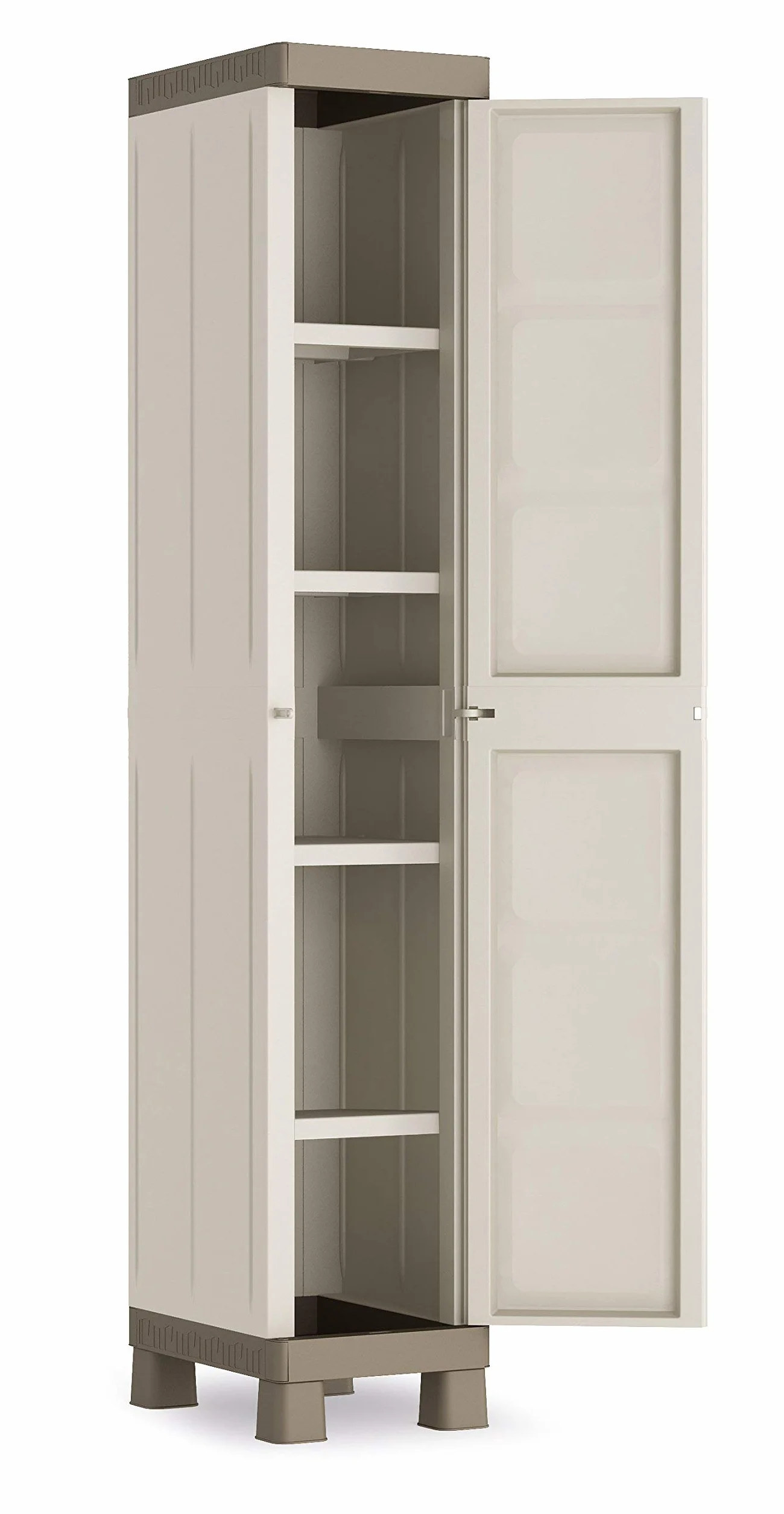 Keter, Excellence Armario con una Puerta, Polipropileno, Arena/Gris, 182 x 33 x 45 cm