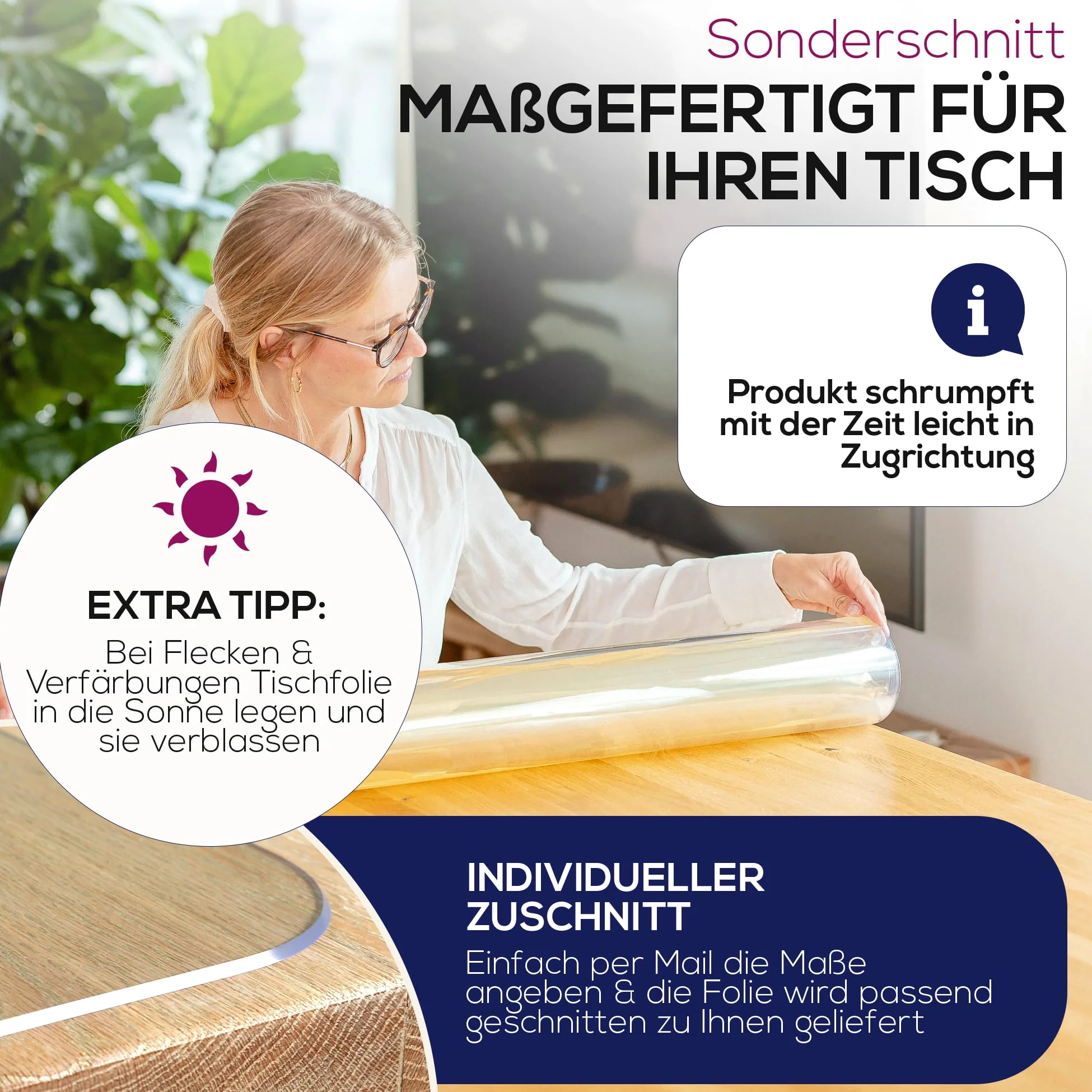 Película transparente de 2 mm + borde biselado, mantel transparente, protección de mesa, Made in Germany, dimensiones personalizadas, se puede seleccionar el tamaño (Ancho 70 cm x Longitud 120 cm)