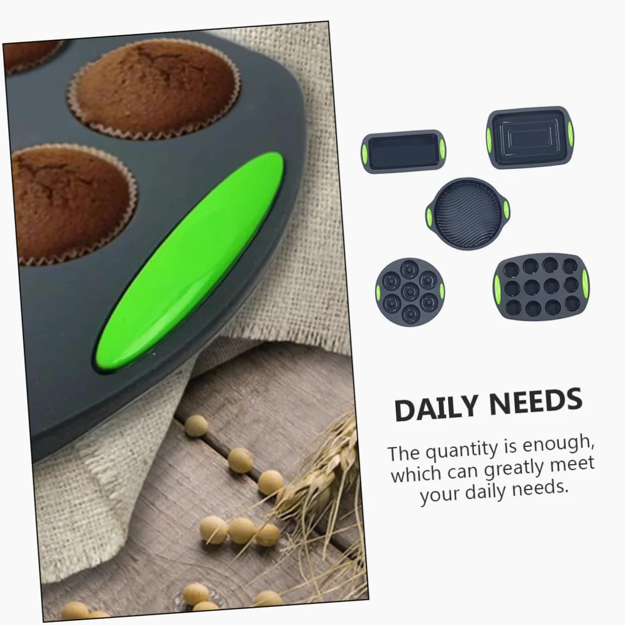 Homoyoyo Set de 5 Moldes de Silicona para Hornear Bizcochos, Resistentes al Calor y Flexibles, Ideales para Repostería en Cocina