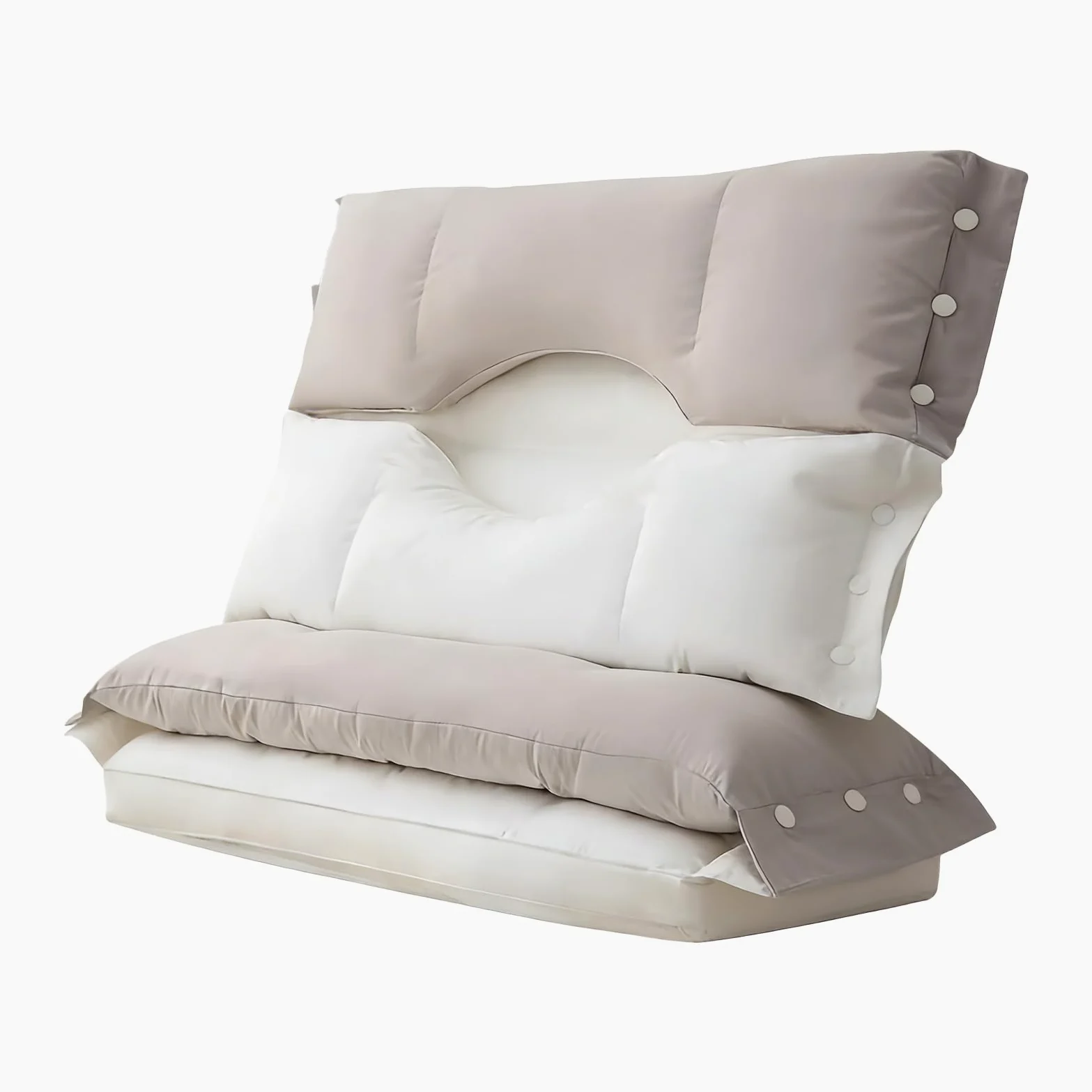 Almohada De Cama - Soporte Para El Cuello Extraíble Lavable, Almohada De Doble Capa En , Almohadas Para Dormir En La Cama Para El Hogar | para mujeres, hombres, adolescentes, personas mayores,