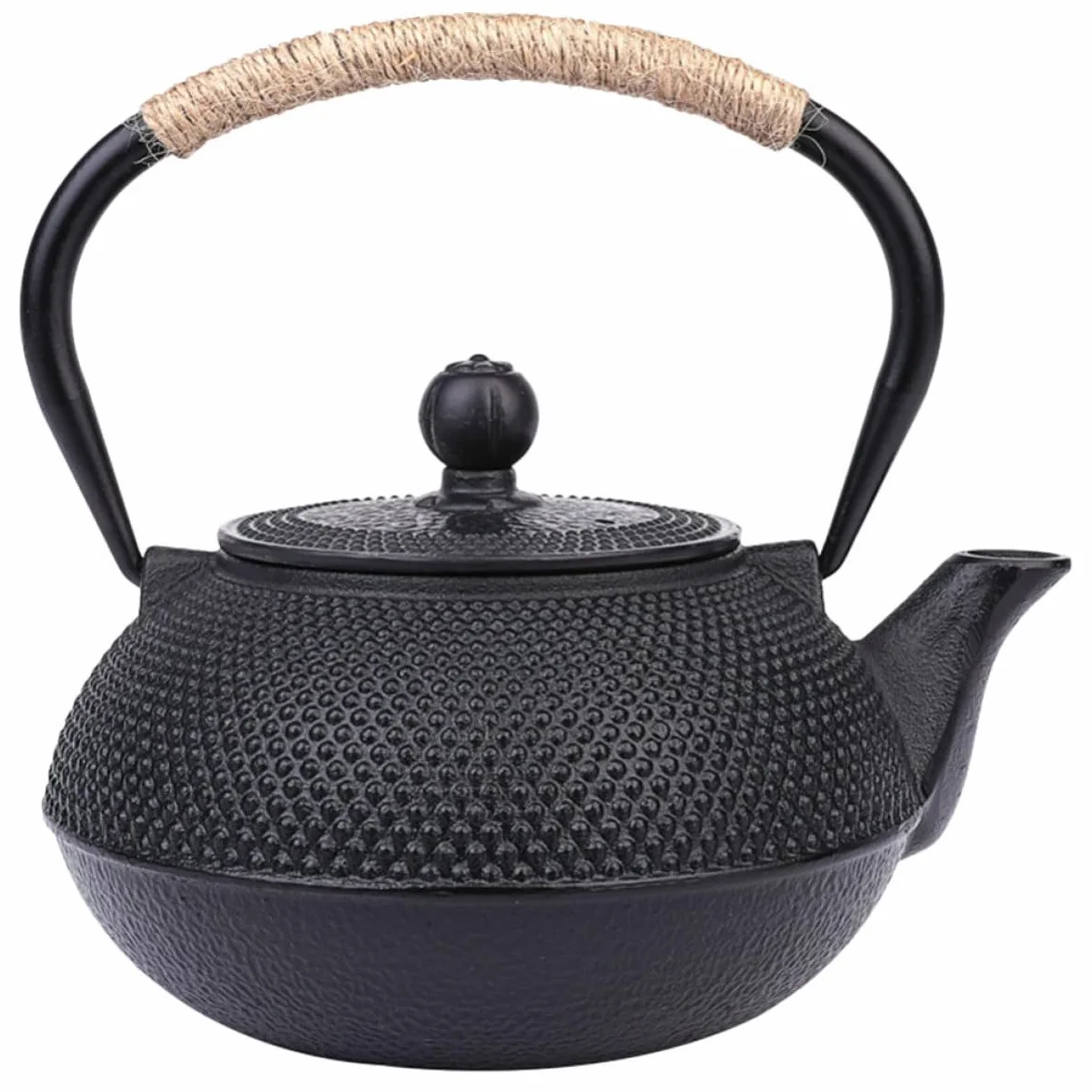 BETOOKY Tetera de Hierro Fundido Negra de 900 Ml con Infusor para Té Suelto, Superficie Interior Lisa, Diseño Clásico Japonés para Casas y Salas de Té