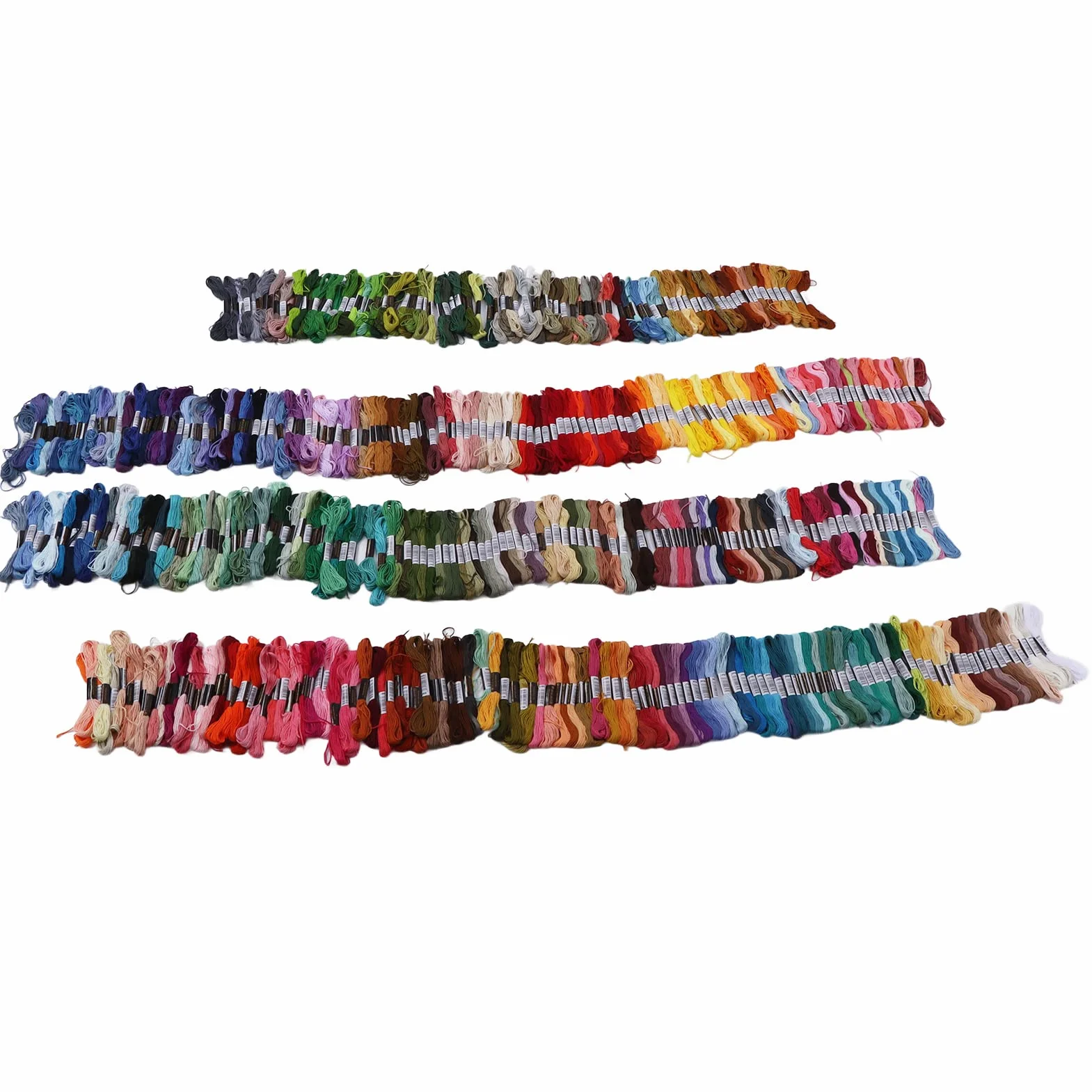 Hilo de bordado multicolor, suministros de costura de poliéster sin decoloración, 447 tonos vibrantes para pulseras, muñecas, guantes, bufandas y manualidades de punto de cruz