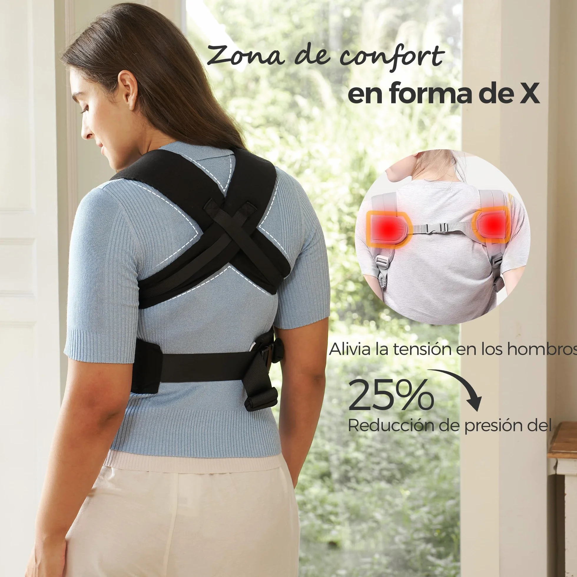 Momcozy Mochila Portabebé CB002 Ergonómica 3-11 kg Ligera con Soporte para Cuello