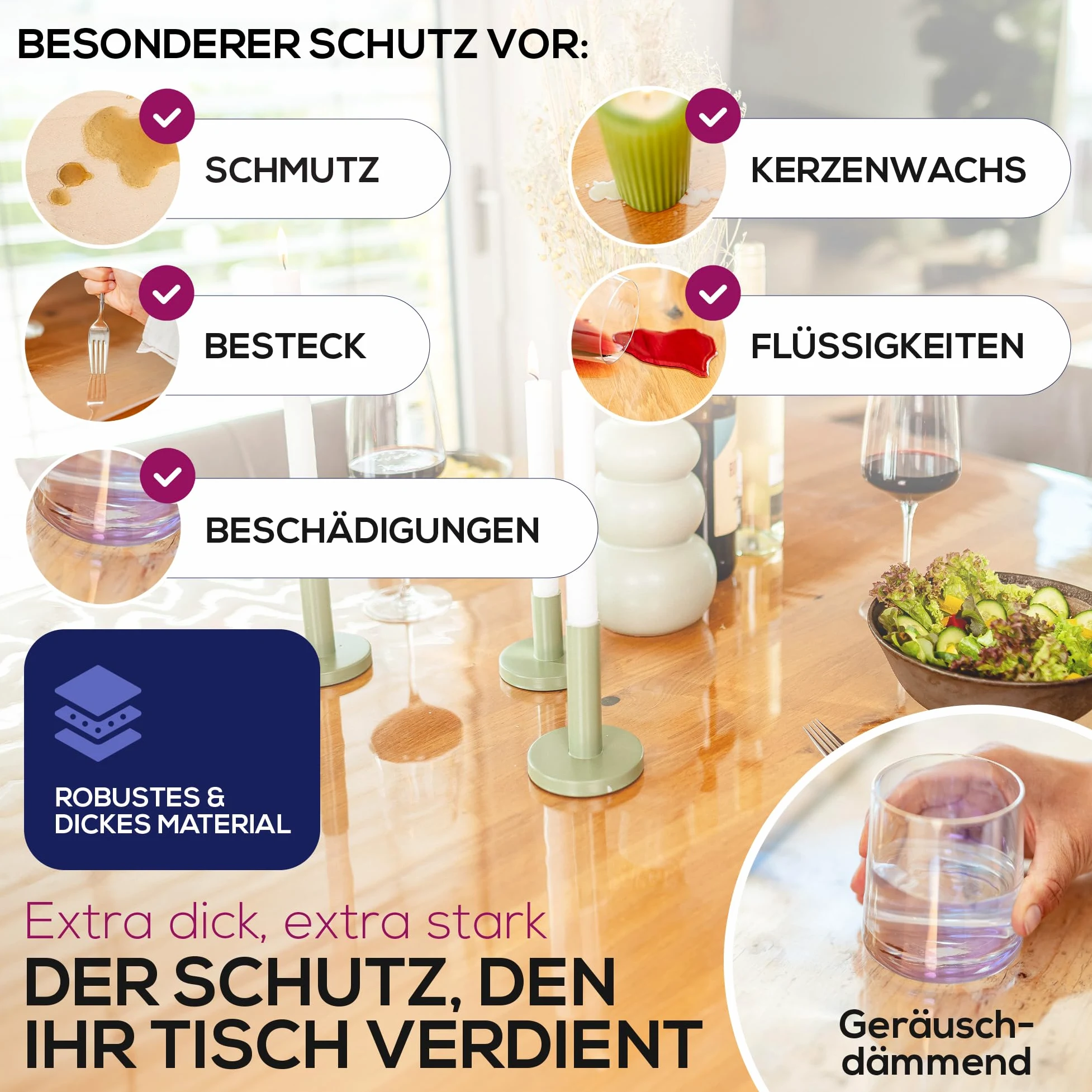 Película transparente de 2 mm + borde biselado, mantel transparente, protección de mesa, Made in Germany, dimensiones personalizadas, se puede seleccionar el tamaño (Ancho 70 cm x Longitud 120 cm)