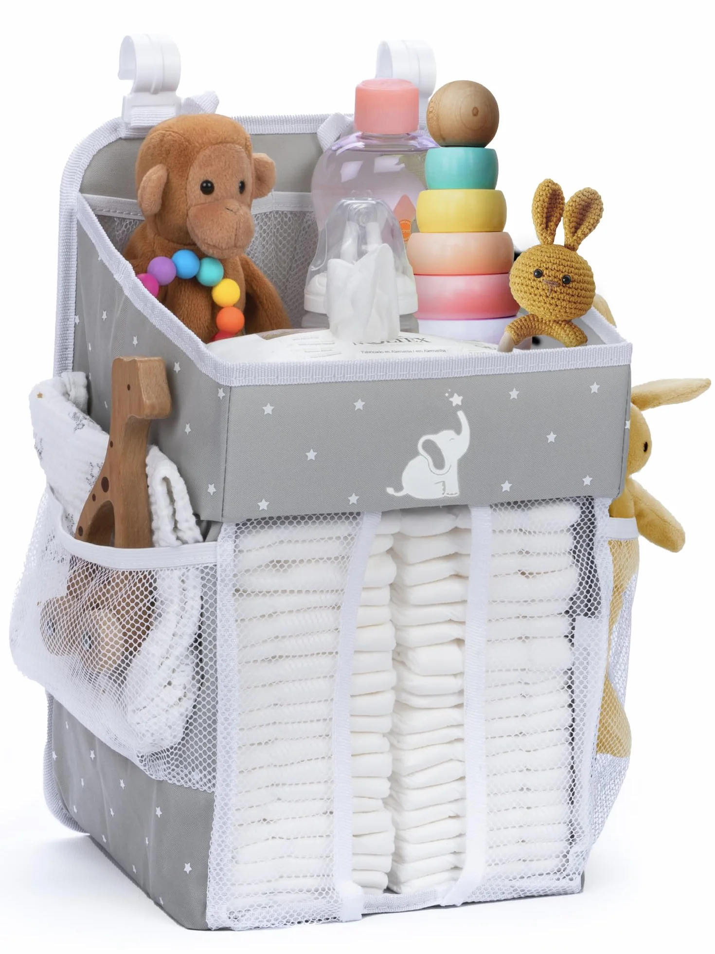 Organizador de pañales colgante 43 x 23 x 23 cm Gris