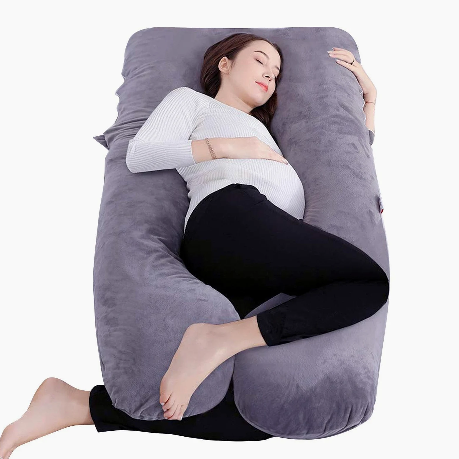 Almohada de cuerpo completo | Almohada de cuerpos en forma de U para sueño | de maternidad para adultos | Almohada de embarazo flexible, almohadilla de almohada, sueño, almohada de soporte extraíble par