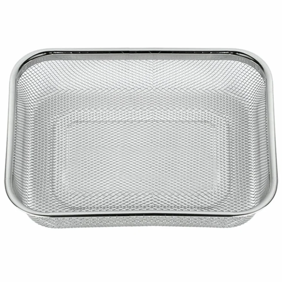 Colador de Cocina Rectangular- Escurridor - Malla Fina - Acero Inoxidable