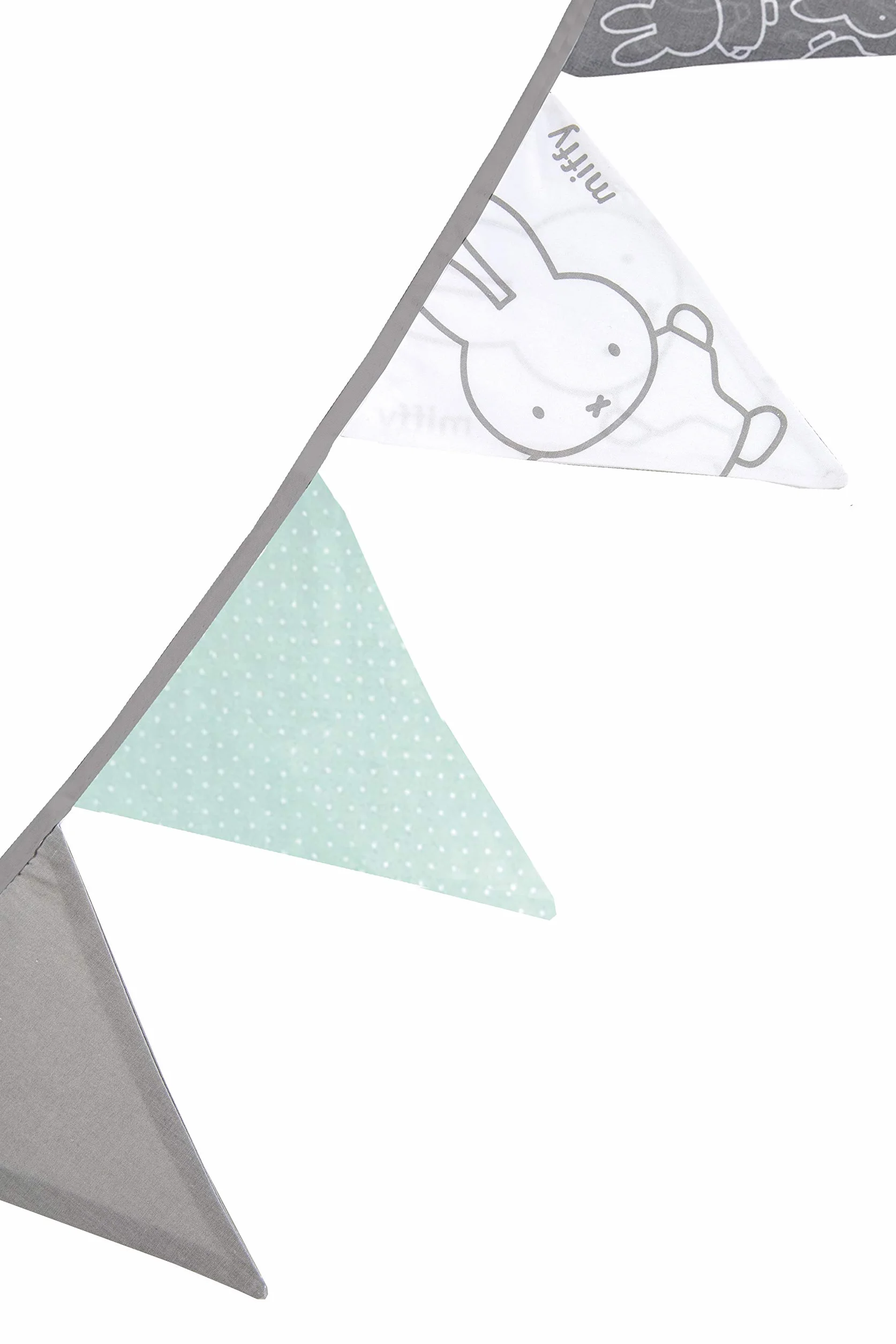 roba Guirnalda de Tela miffy® - 12 Banderines (2m) - Longitud de la Guirnalda 3m - Decoración para Habitaciones de Bebés y Niños