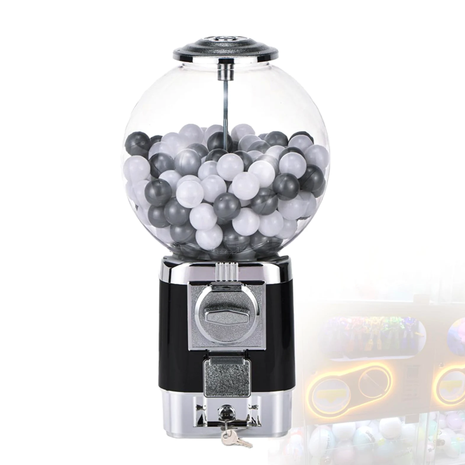 MáQuina Expendedora con CajóN Y 200 Bolas, De CáPsulas, con Capacidad para 240 CáPsulas De 3,2 Cm para Oficinas, CafeteríAs Y Supermercados. Black-Emptycapsuleshell