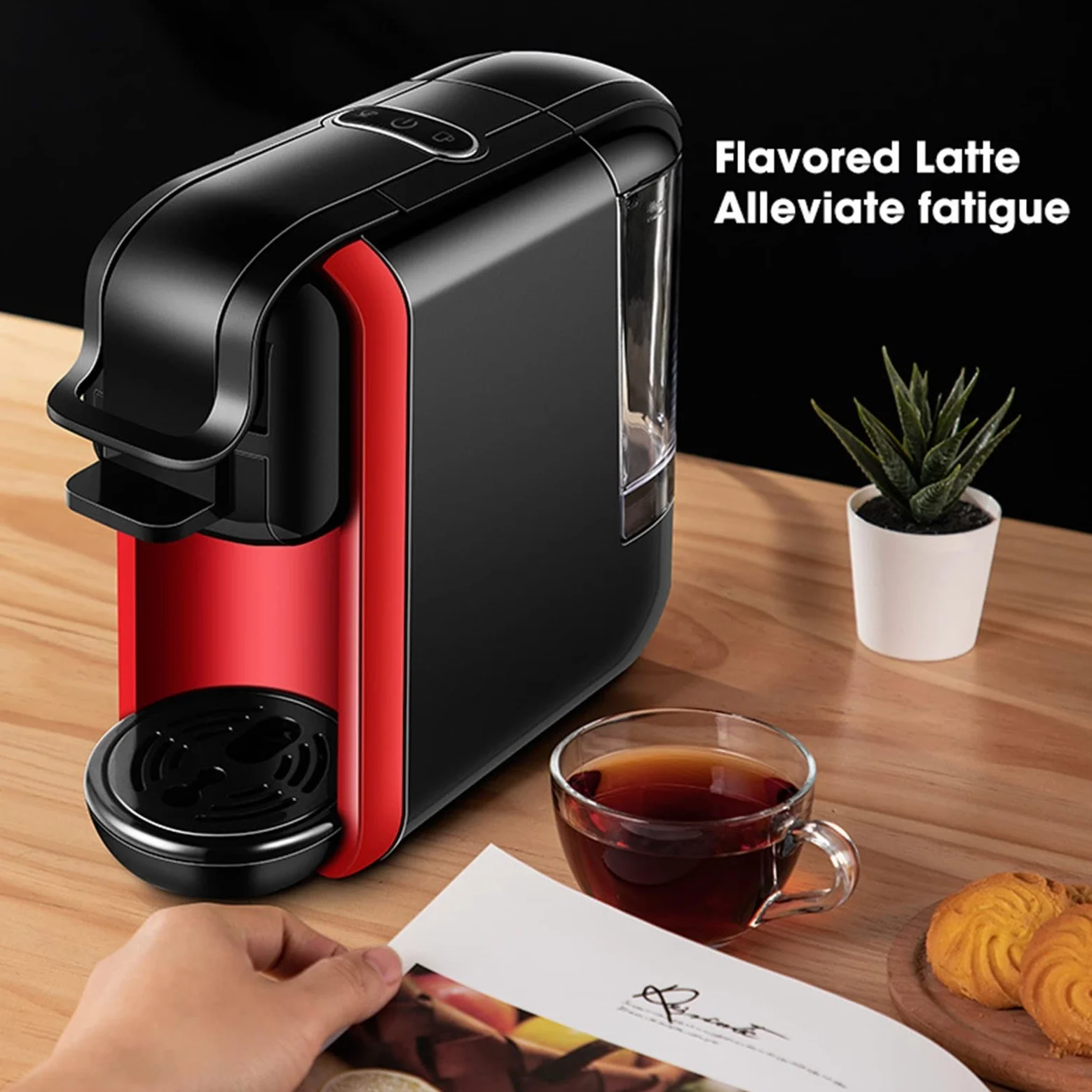 DieffematicKF Cafetera Máquina de café Espresso, cafetera de cápsulas multifunción para cápsulas Nespresso y café en polvo (Color : A, Size : UK)