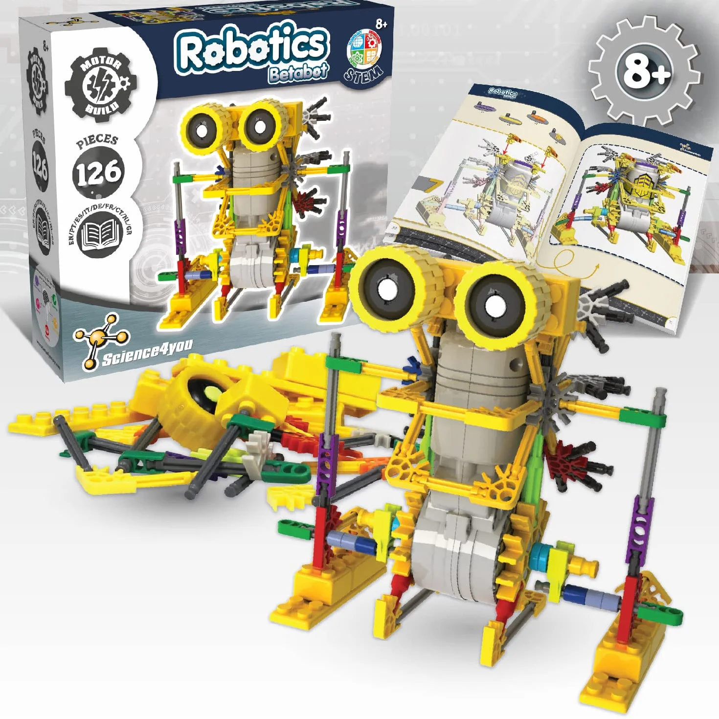 Science4you Robotics Betabot - Kit Robotica de 125 Piezas, Construye tu Robot Interactivo, Juegos de Construcciones, Juguetes de Montar, Regalos para Niños y Niñas de 8 9 10+ años