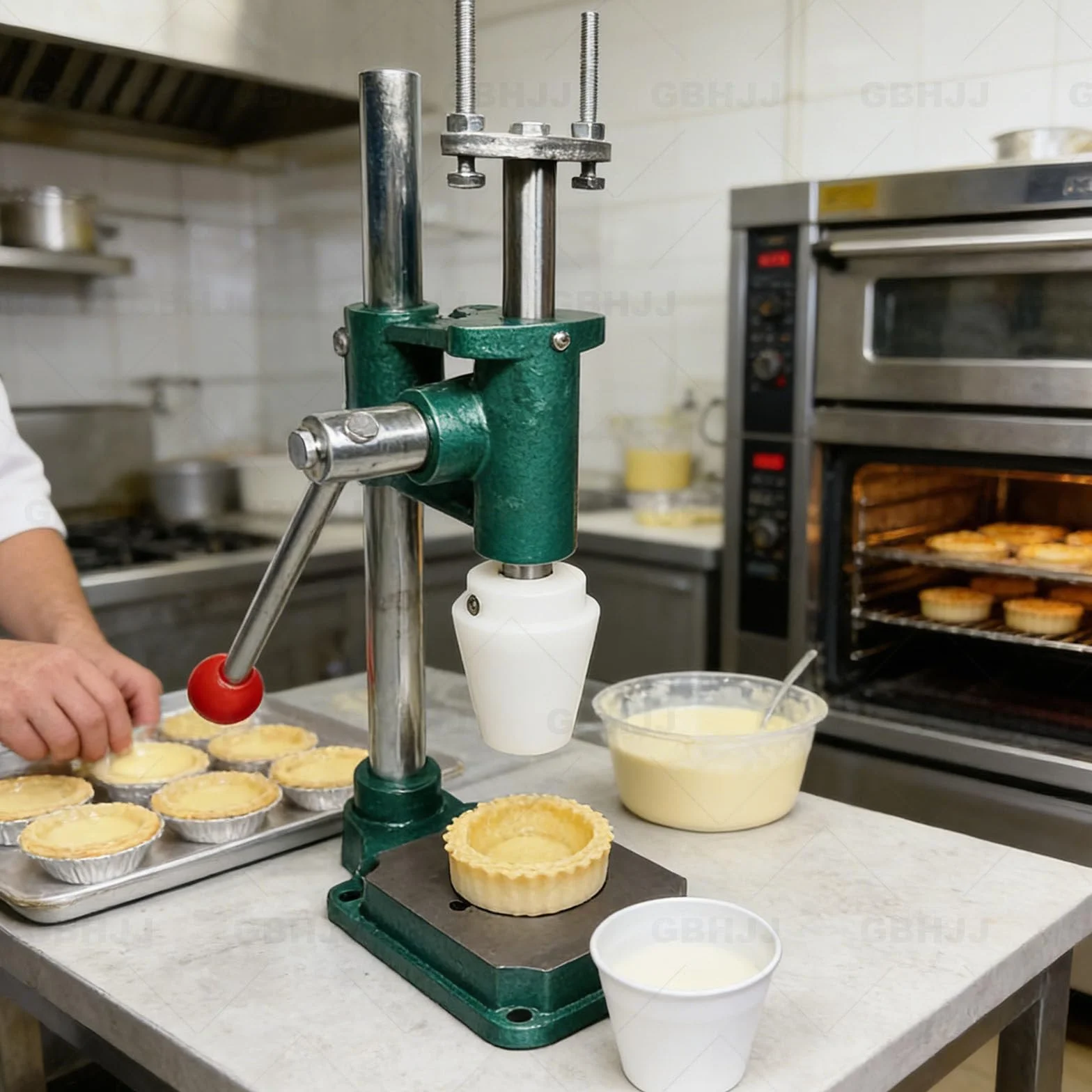 MáQuina para Prensar Tartas de Huevo, Prensadora Manual para Formar CáScaras Tartaletas, Herramienta para Moldear CáScaras Tartaletas Crema Pastelera, Adecuada para Uso DoméStico SN6201