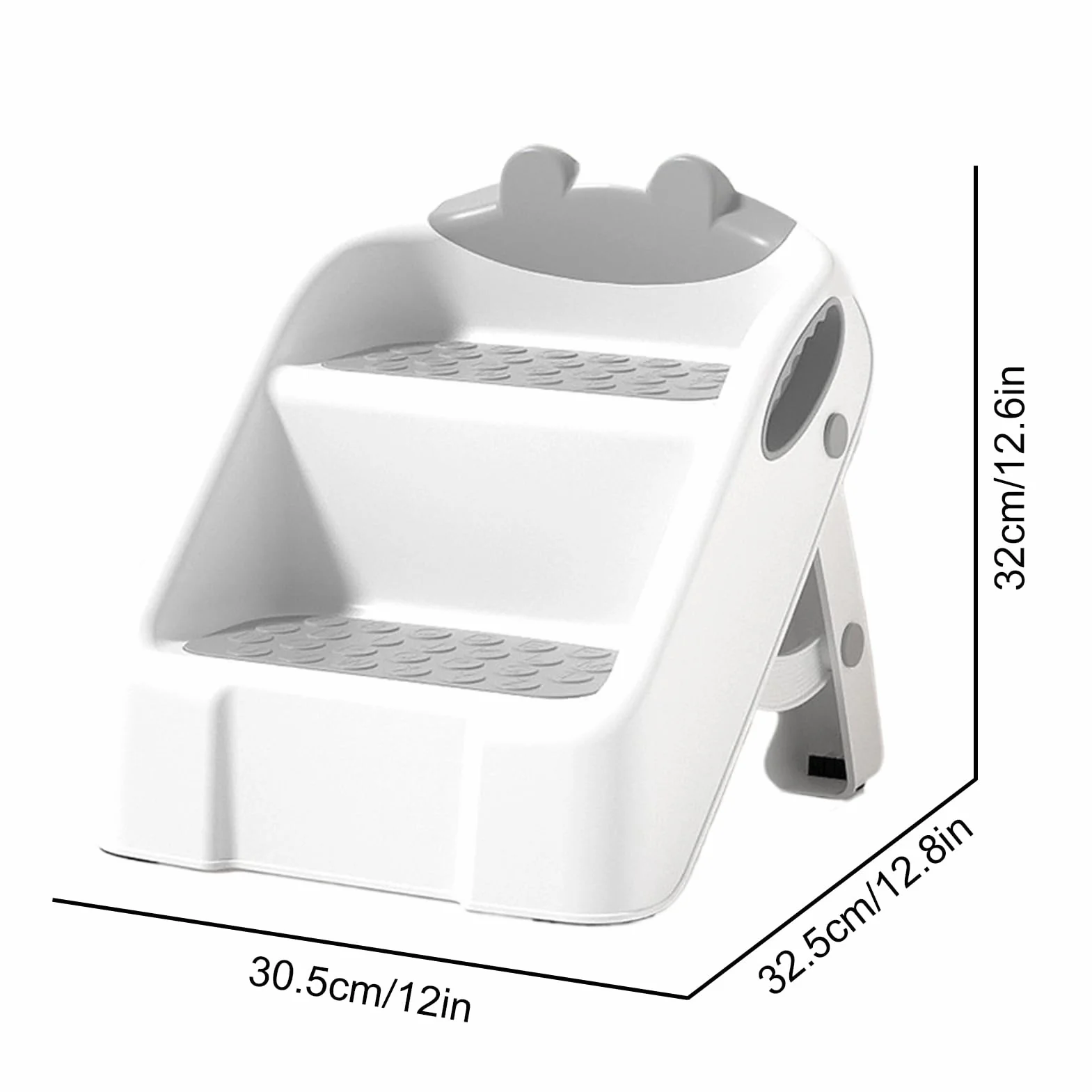 Taburete Infantil, Taburete con Escalón para Niños para Baño, Antideslizante Escalera 2 Peldaños Infantil, Taburetes Plegable De 2 Escalones para Niños, Taburetses Gris