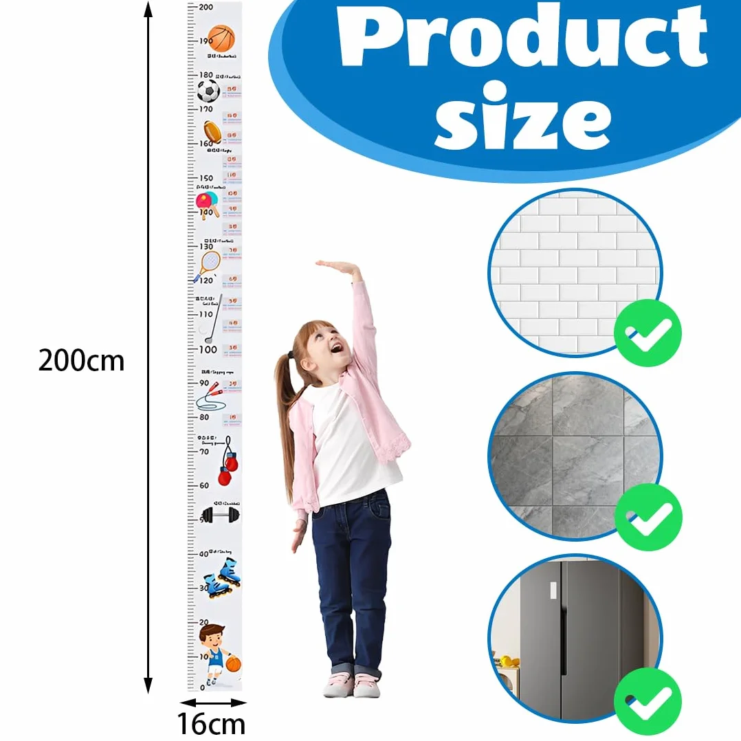 Medidor Altura Gráficos De Crecimiento Para Niños, Vinilo Pared Infantil, Decoración Habitación