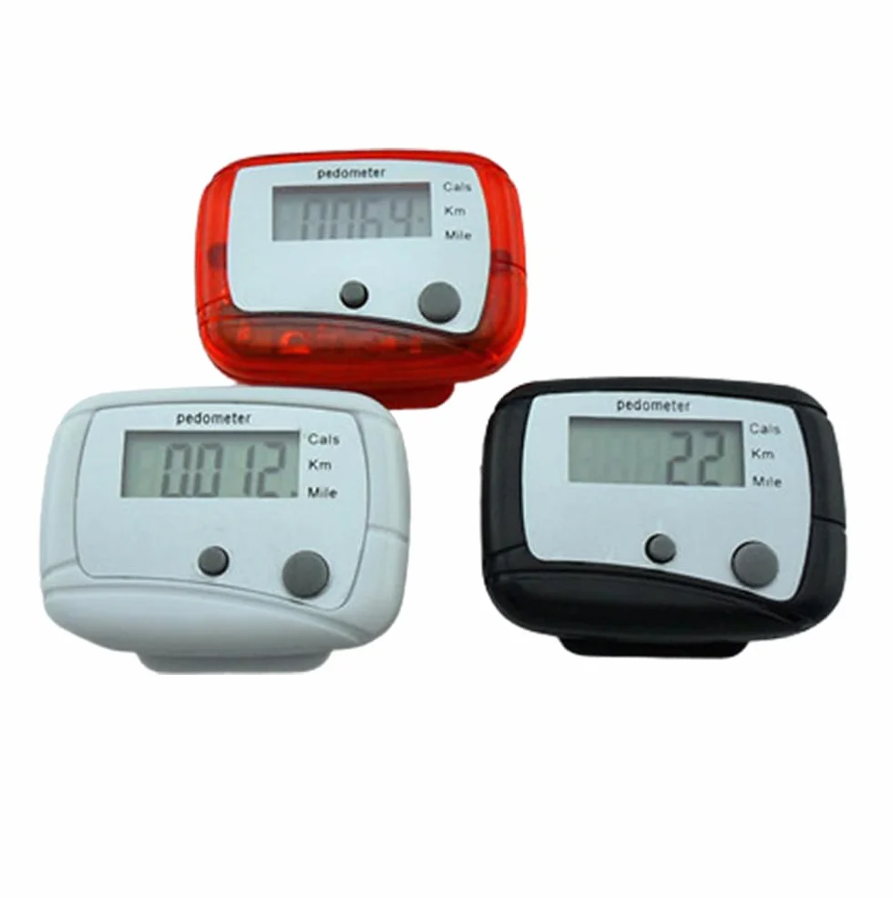 Podómetro digital LCD portátil para caminar, correr, contador de pasos
