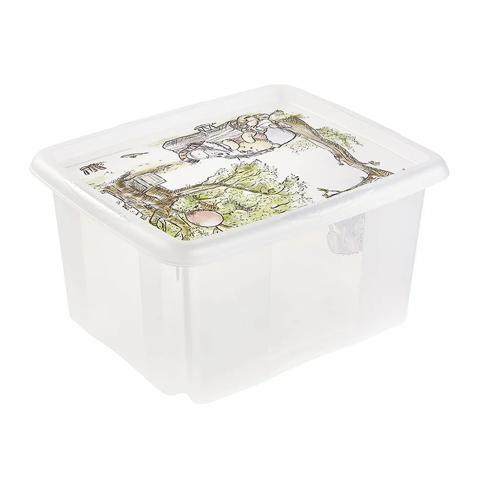 Keeeper Caja de almacenamiento Winnie 24 l Giratoria apilable Natural transparente