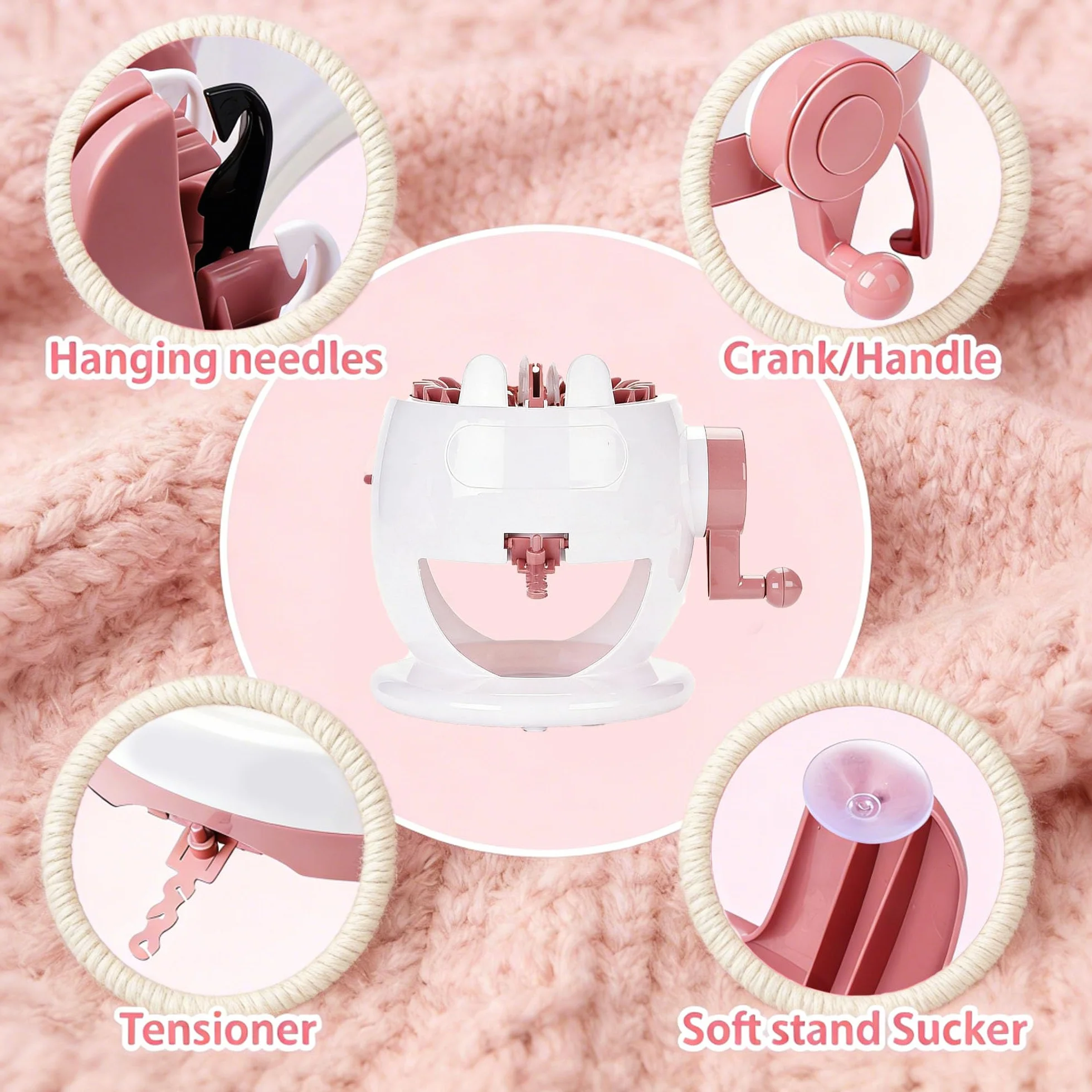 FGXY Máquina de Tejer 22 Pin DIY - Telar Circular de Rotación Manual Para Adultos y Niños - Kit de Doble Punto Con Crochet