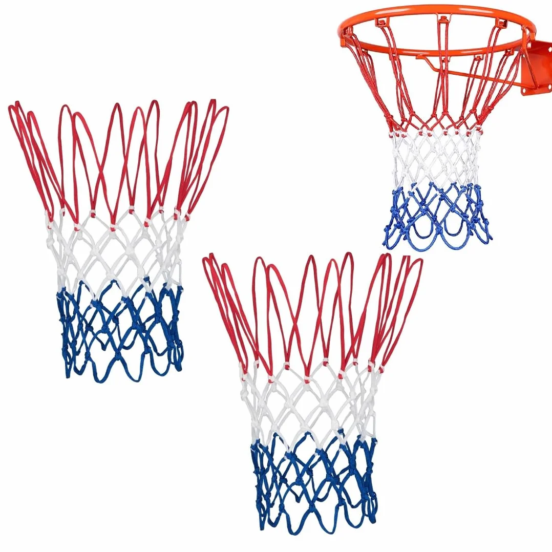 Redes de Baloncesto Tricolor, Red de Repuesto Resistente, para Deportes Interior y Exterior