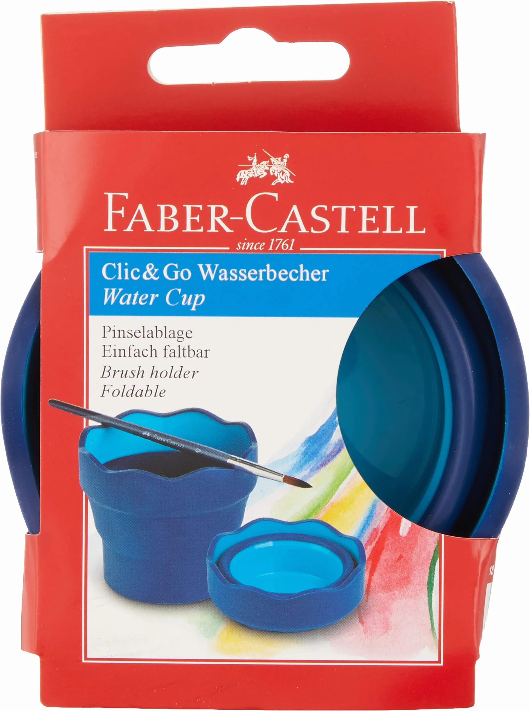 Faber-Castell 181510 - Vaso para el Agua Clic & Go - Plegable - Azul