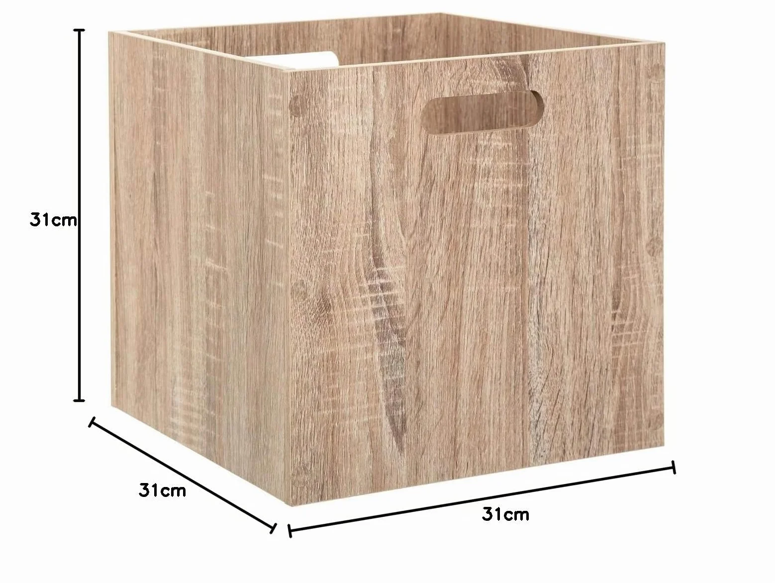5five - Caja de almacenaje cúbica Mix'N'Modul, efecto roble, 31 x 31 x 31 cm - Para muebles modulares, cestas y cajas