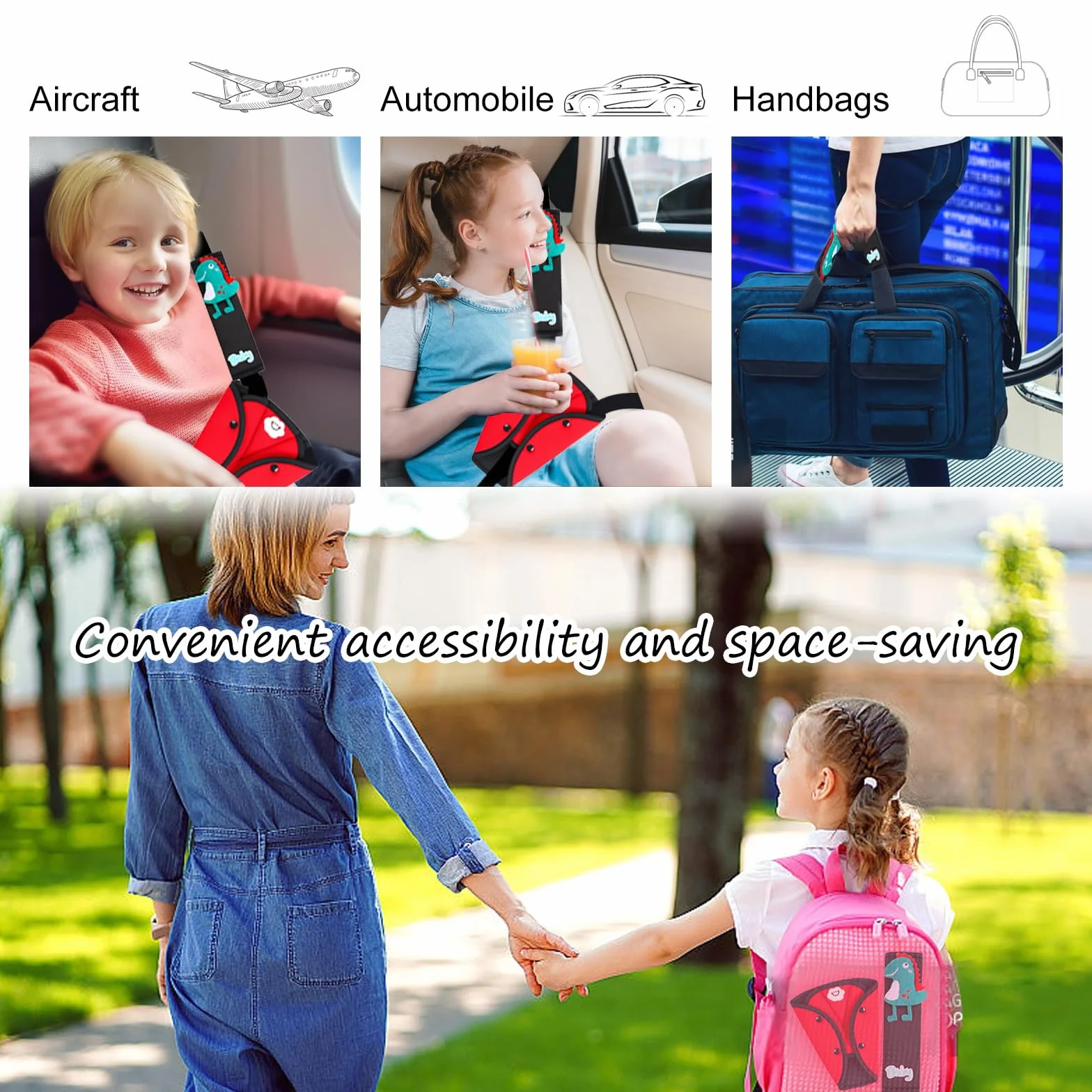 Protector para Cinturón de Seguridad, Almohadillas para Cinturones de Seguridad para Niños, Almohadillas Protectores de Hombro para Automóviles,Desmontable,Ajustable,para Niños y Niñas