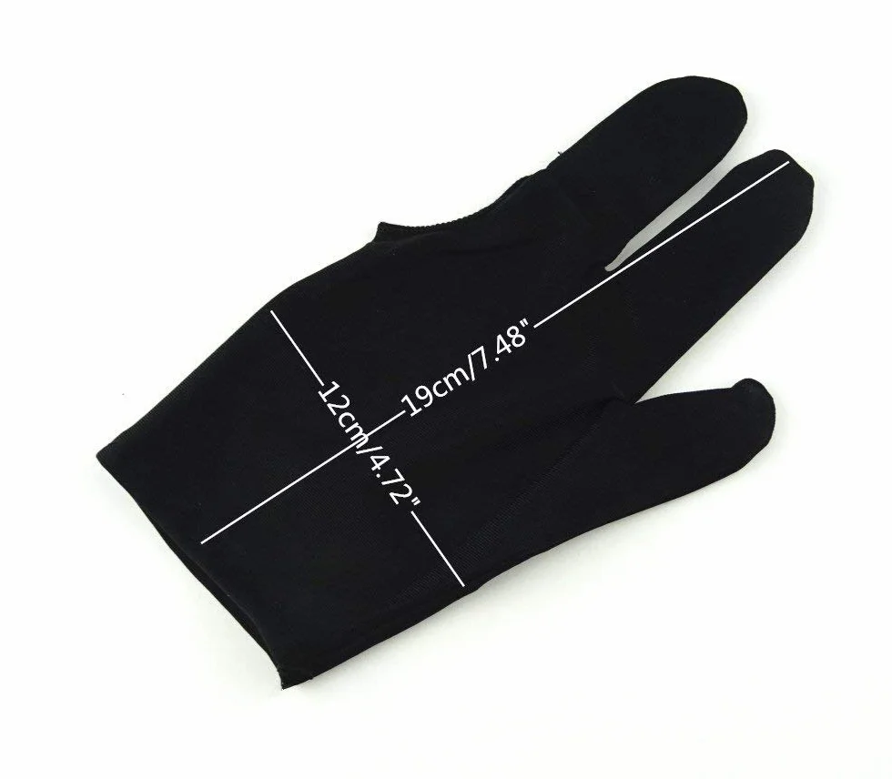 zalati Guantes de billar de tres dedos para taco de billar, licra y licra para mano izquierda y derecha, color rojo