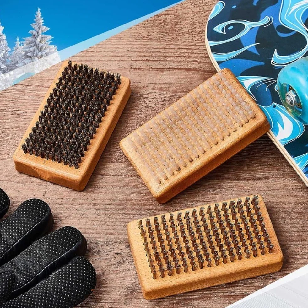 Kit de Cepillos de Cera para Esquí/Snowboard, 3 Piezas, Herramienta para Base