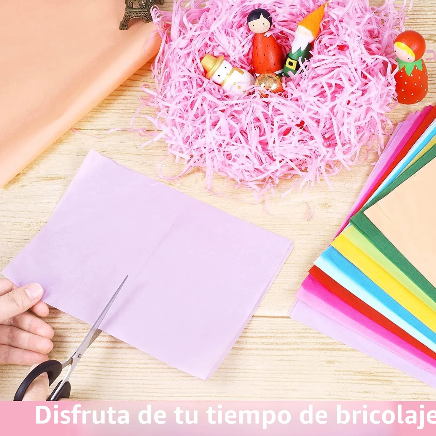 100 hojas de papel de seda, 21x30cm papel de embalaje, papel de seda de embalaje colorido, papel de seda para pompones, bricolaje y ocio creativo(10 colores)