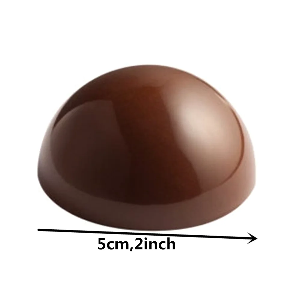 Goldbaking Molde de chocolate con forma de bola de policarbonato - Molde de chocolate caliente (medio 5,1 cm)