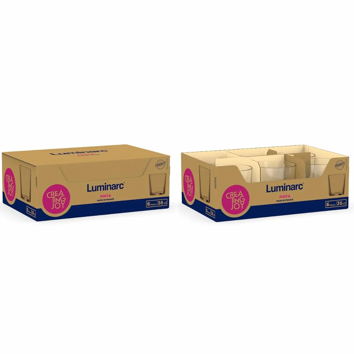 Luminarc Pinta Set 6 Vasos Altos de Vidrio Ecológico 36cl