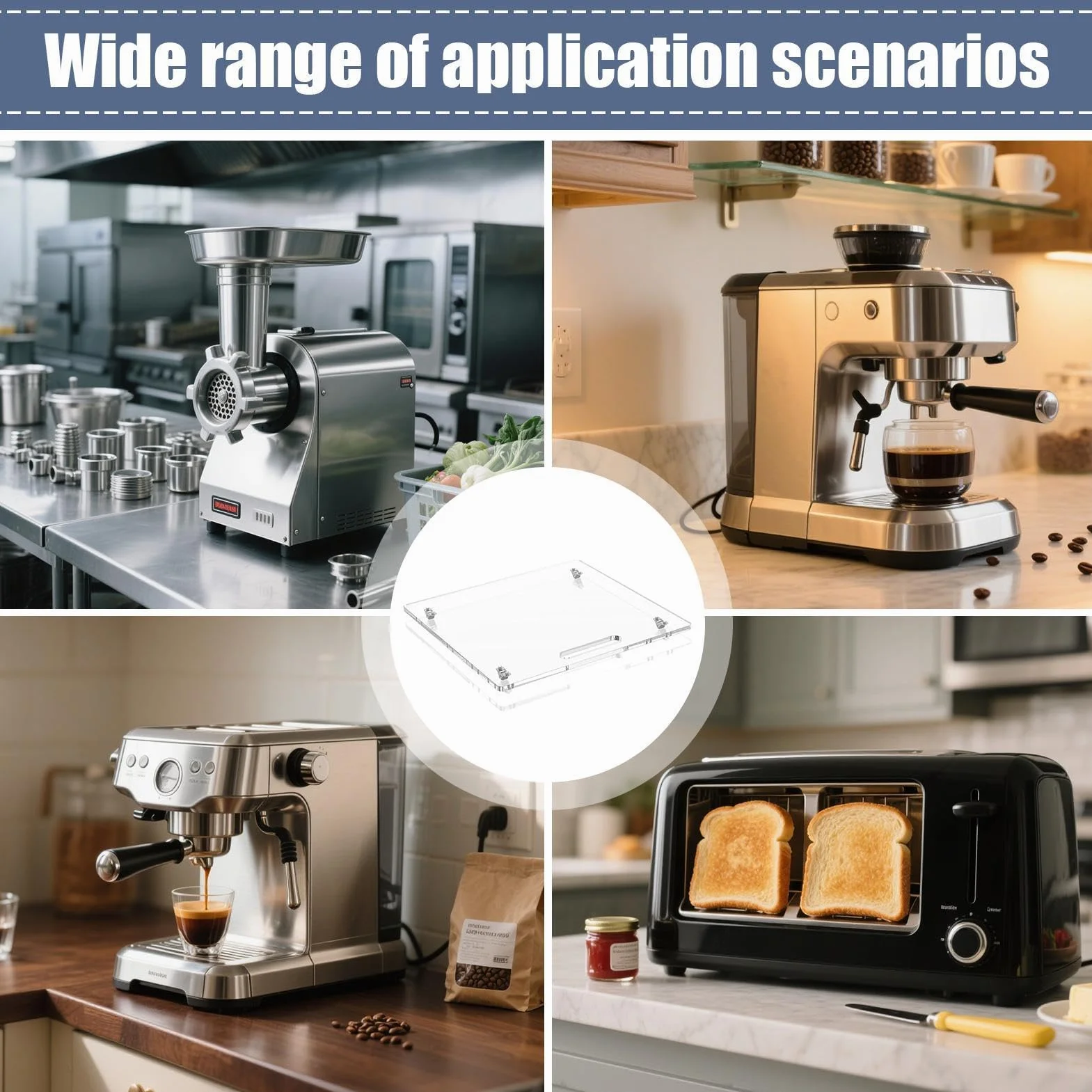 Deslizador para electrodomésticos de cocina para , encimera, bandeja deslizante para con ruedas de goma, bandeja rodante para cafeteras y tostadoras, 14 x 13 pulgadas