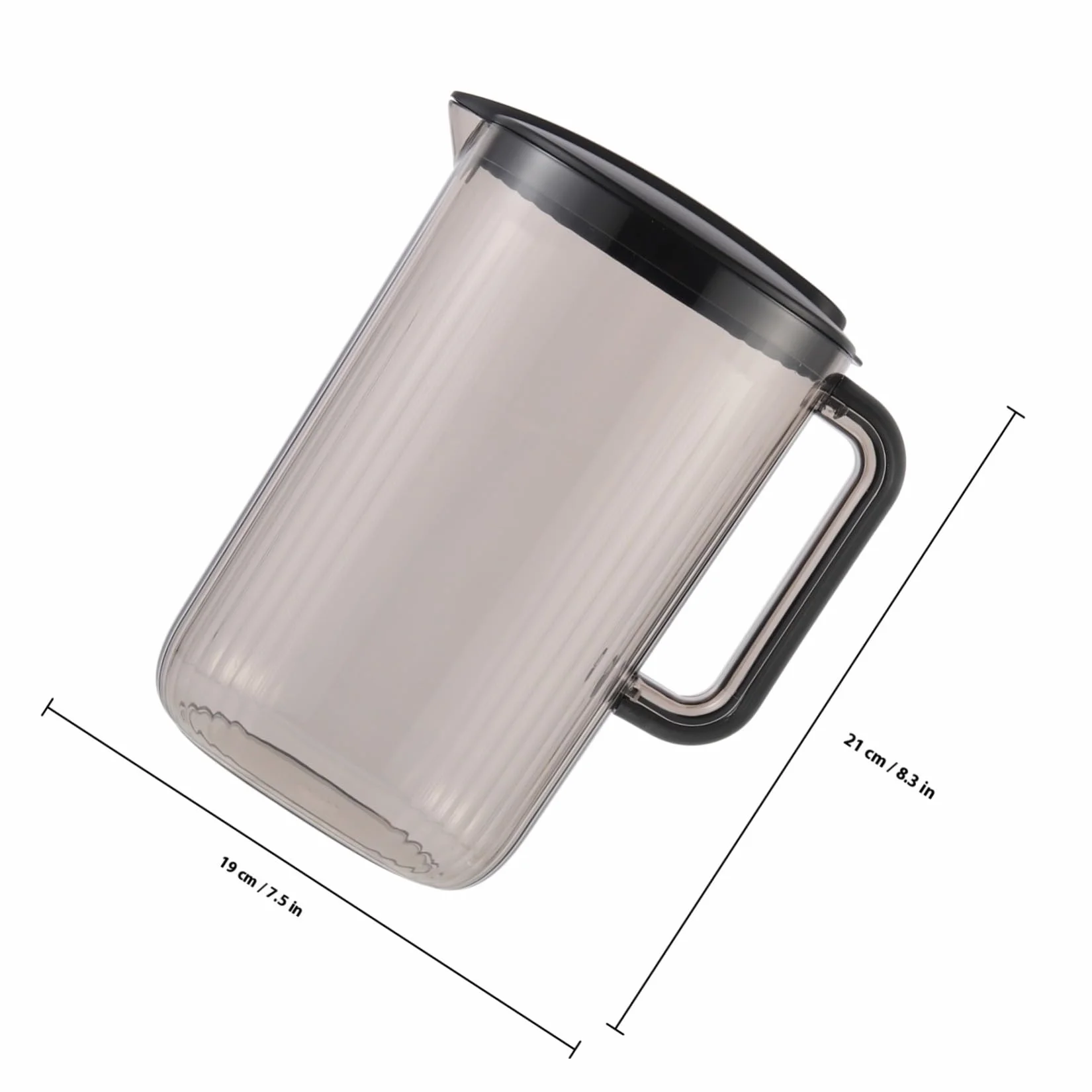 Jarra de Agua Fría de Plástico As 2200ml Negra para Hogar | Ligera y Portátil, Gran Capacidad, Apta para Leche y Té Floral, Uso en Hotel y Cocina