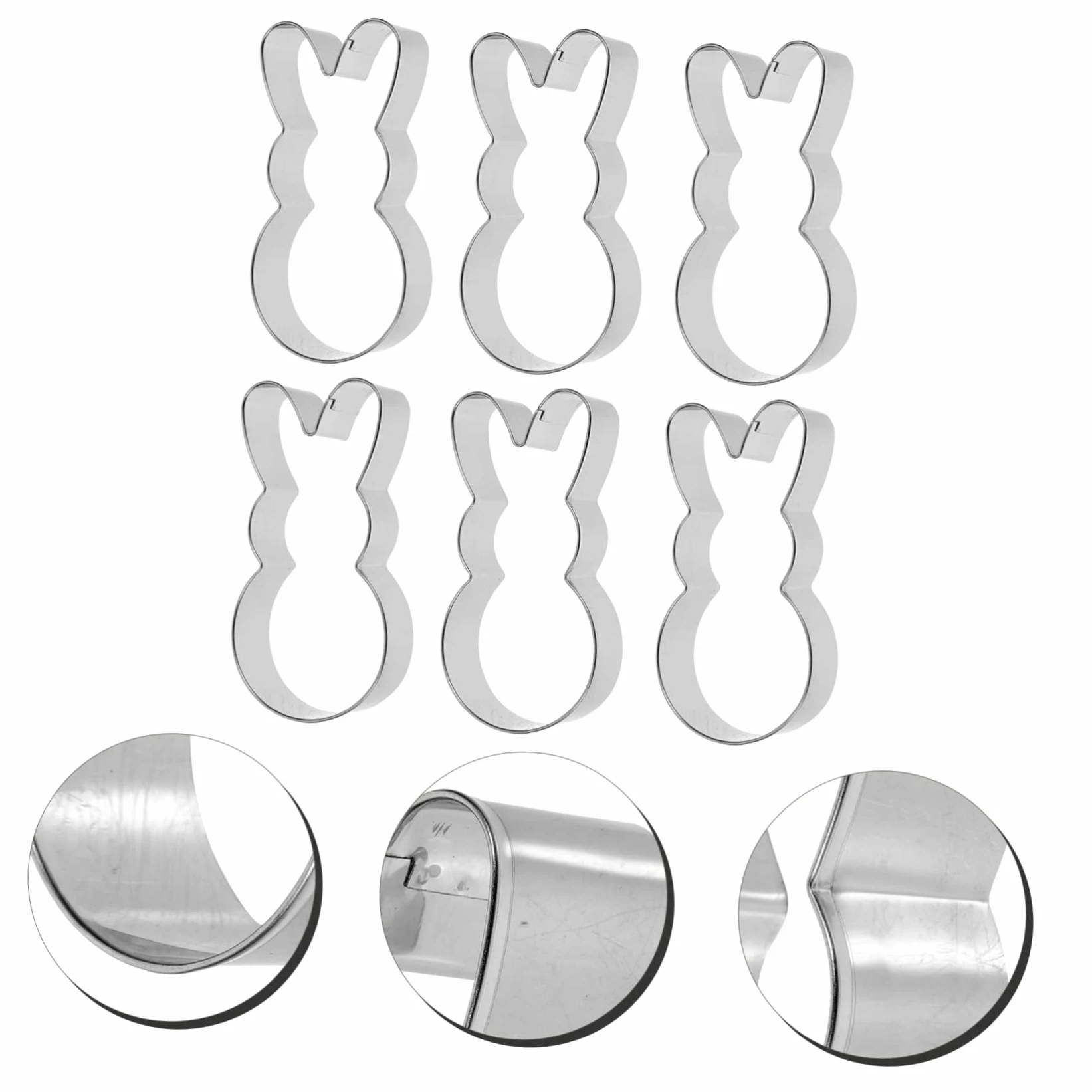PRETYZOOM 5 Juegos Cortador De Galletas De Conejo Favor Equipo Tortita Kitchen Gadgets Cortadores De Galletas De Pascua Precioso Molde Para Galletas Acero Inoxidable Silver 6 Piezas * 5