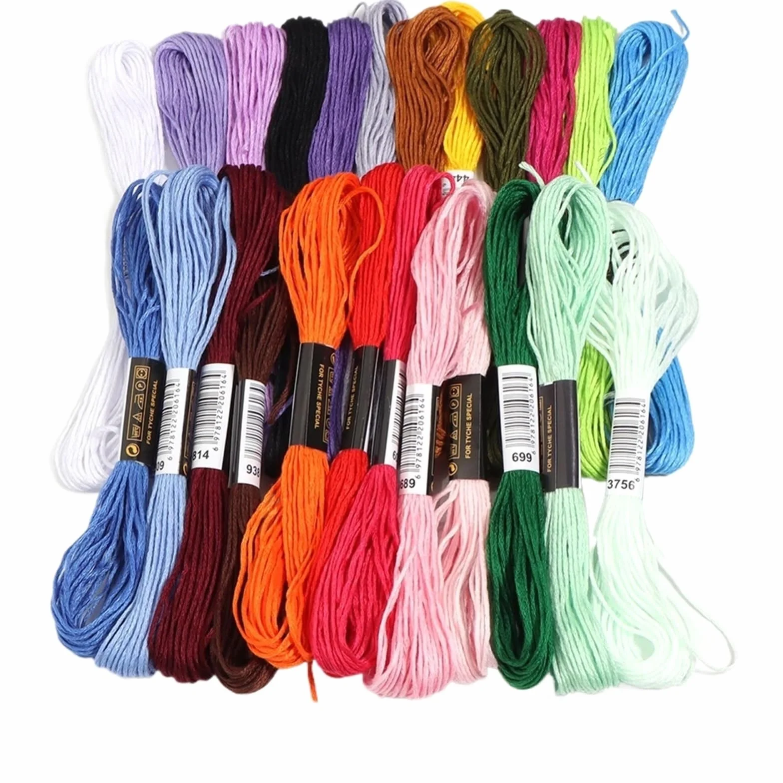 Hilos de bordado de algodón para punto de cruz, hilo de bordar, madejas de costura para manualidades, no repetir (colorido 447 ramas)