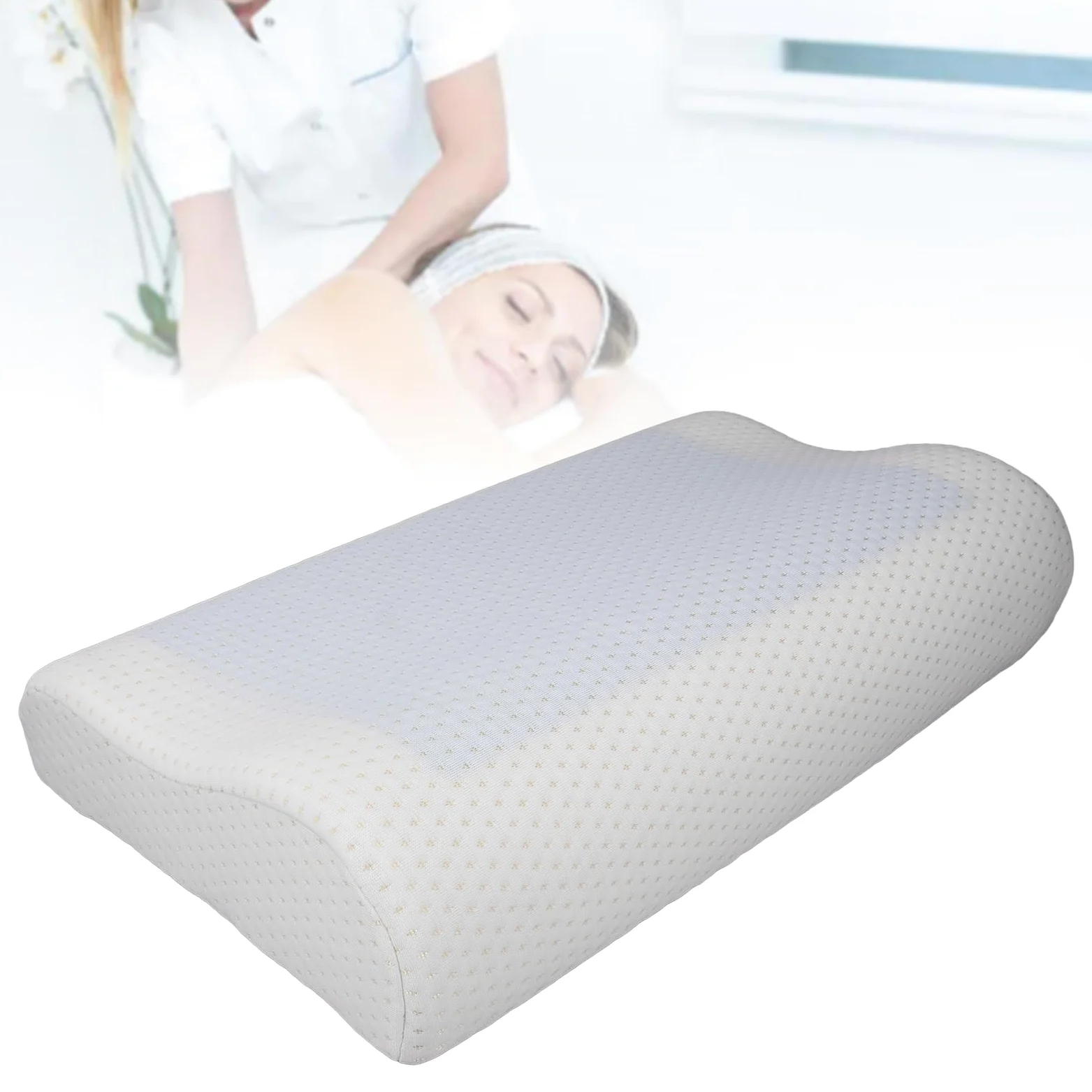Sonew Almohadas de Apoyo para el Cuello para Dormir, Gel Refrescante, Almohada de Espuma Viscoelástica, Diseño Ergonómico Ondulado, Almohada Cervical para el Hogar y Salón de