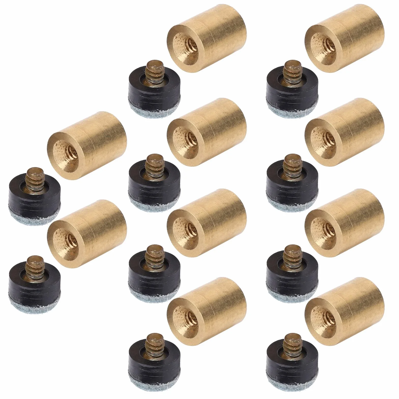 Ejoyous Puntas de taco de billar de 10 mm, 10 piezas de puntas de taco de billar de metal, puntas de taco de billar de cuero duro, puntas de rosca, kit de repuesto de punta de taco de billar