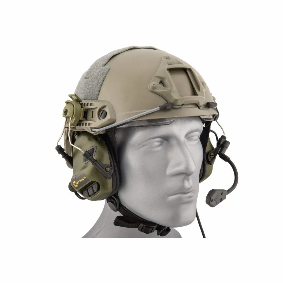 Earmor M32H - Auriculares de diadema con protección de ruido NRR 22, ajustables, color verde