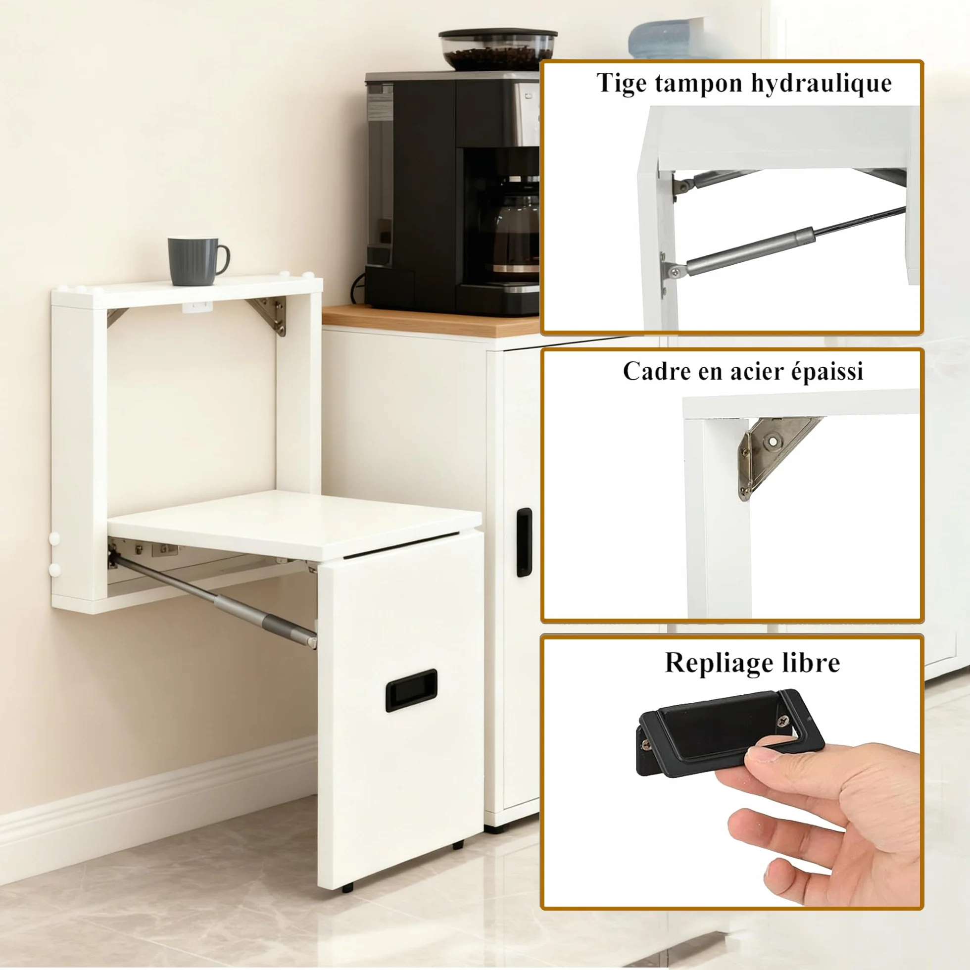 uyoyous Taburete plegable de pared para cambiar zapatos, banco de entrada, banco para salón, entrada, cuarto de baño