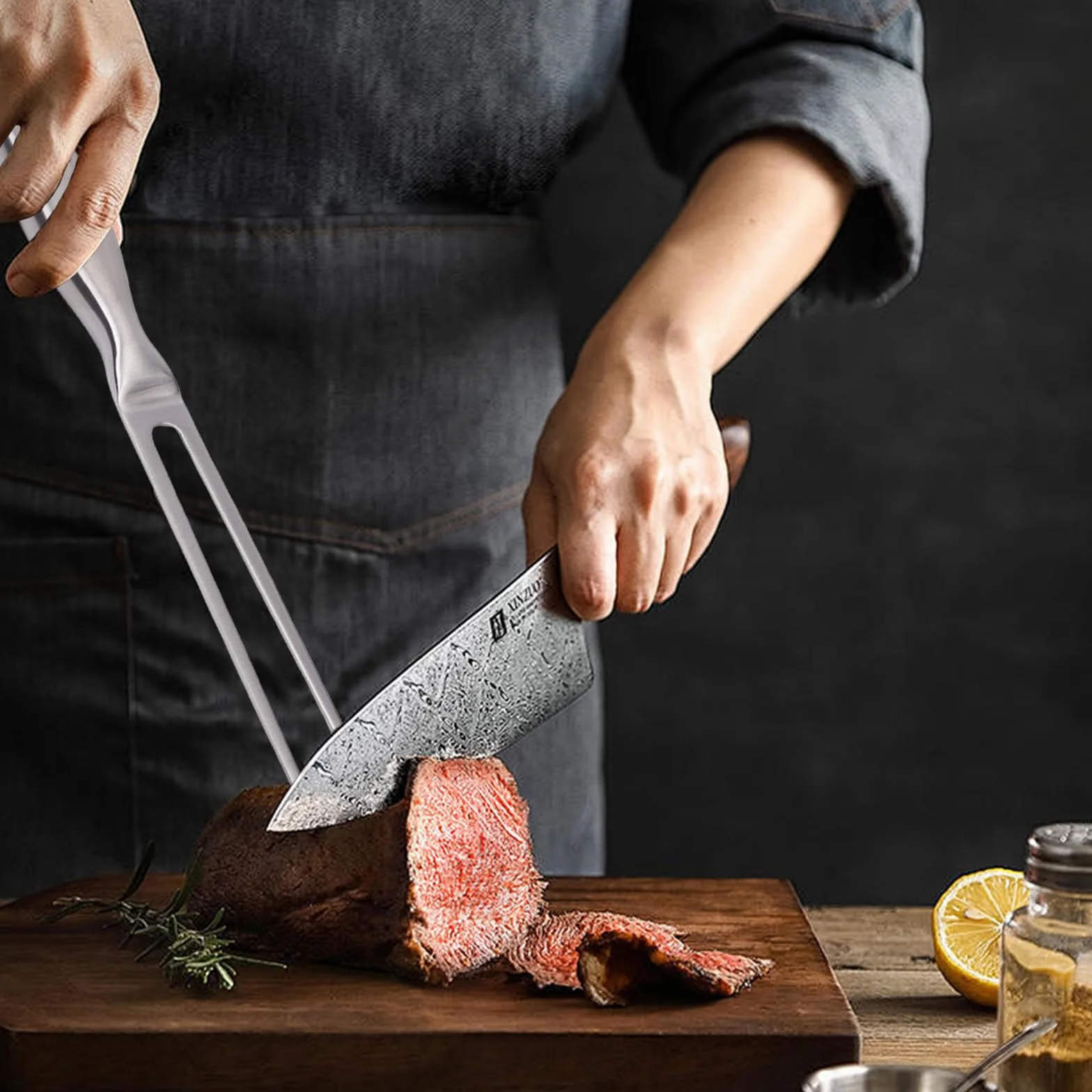 2 Piezas 27 cm Tenedor de Trinchar con Mango Ergonómico Tenedor de Cocina de Carne Trinchado de Acero Inoxidable para Trinchar Carne Ideal para Barbacoa Uso en Cocinas Domésticas Parrillas