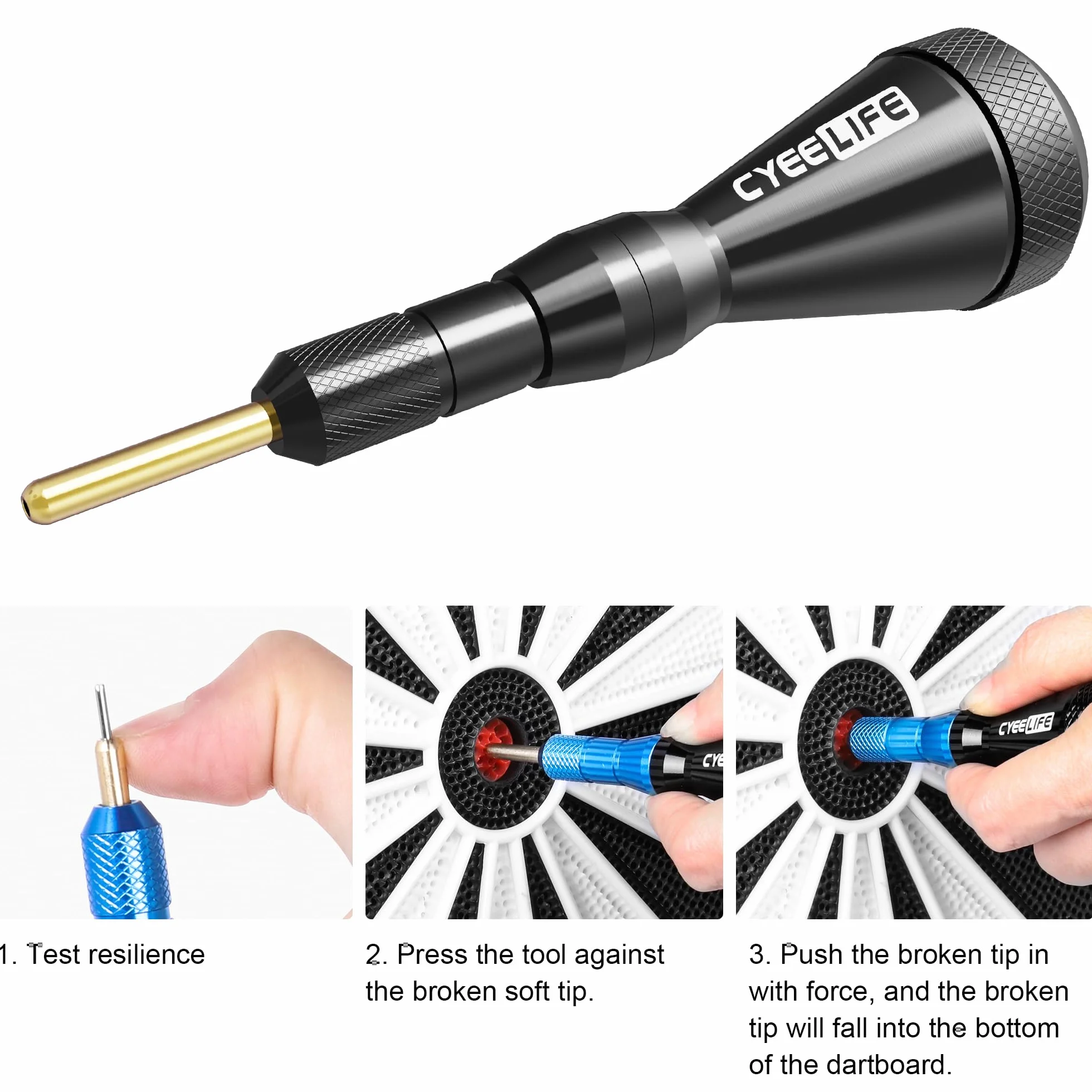 CyeeLife Removedor de puntas de dardos, Soft Tip Remover, accesorios para dardos