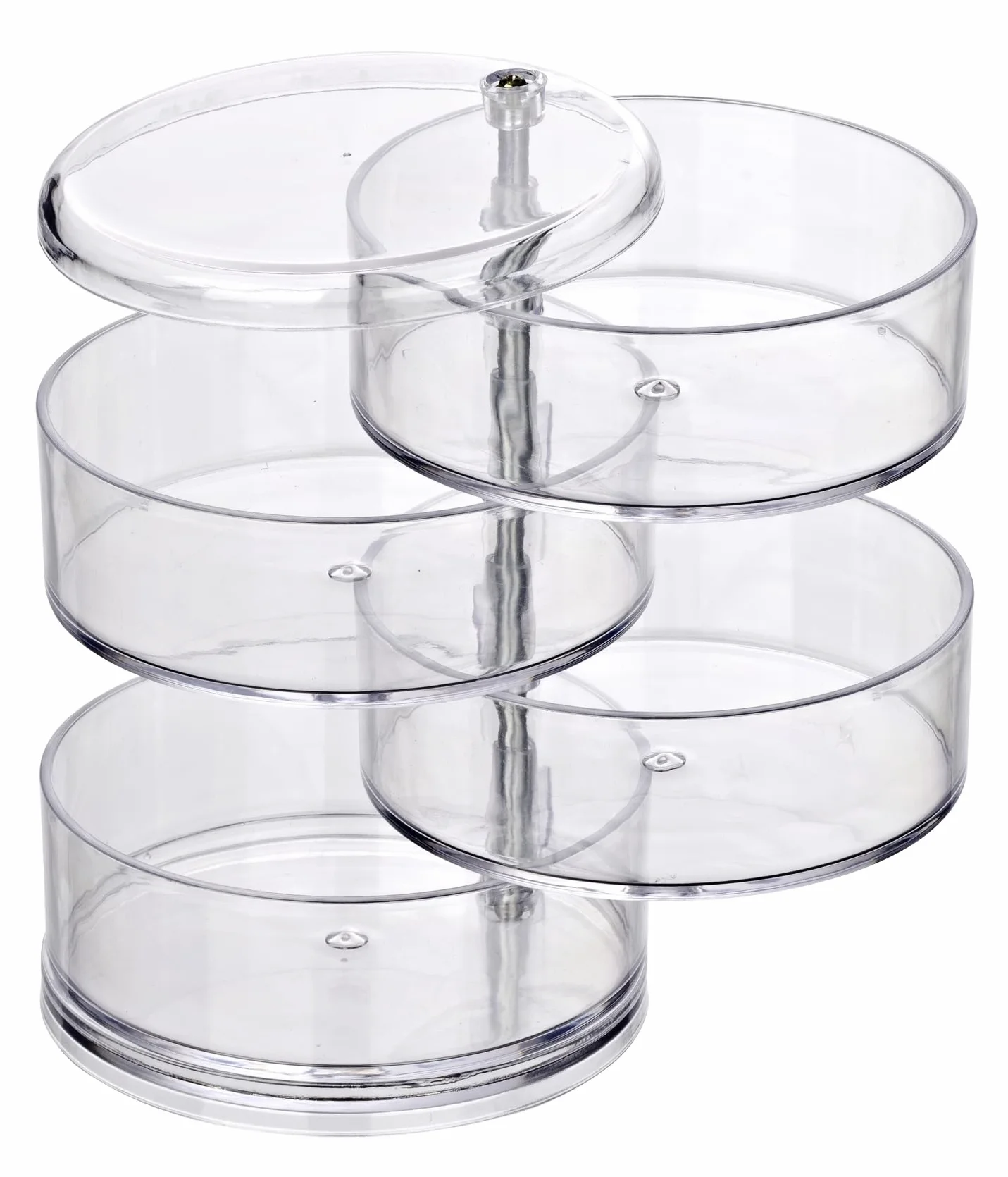 Wenko Organizador cosmética Torre Transparente - 4 Compartimentos, Acrílico, 11.5 x 17.5 x 11.5 cm, Transparente