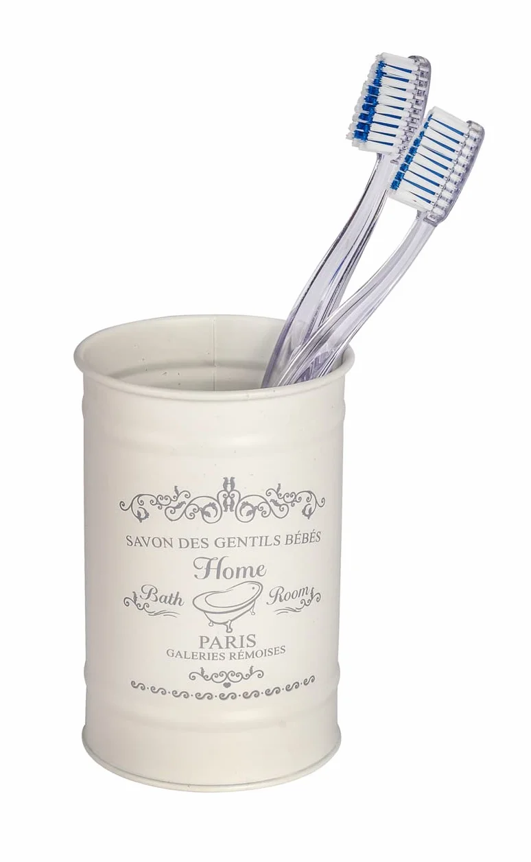Wenko Vaso para cepillos de Dientes Home, Color Crema