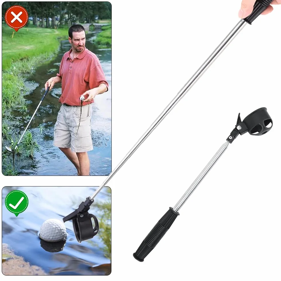 Golf Ball Retriever, Recogedor Pelotas Golf, Golf Ball Retriever, ABS Recogedor de Bolas Golfs Recogepelotas Telescópico Pelota Portátil con Agarrador Pelotas para Putter Acero Inoxidable Retráctil