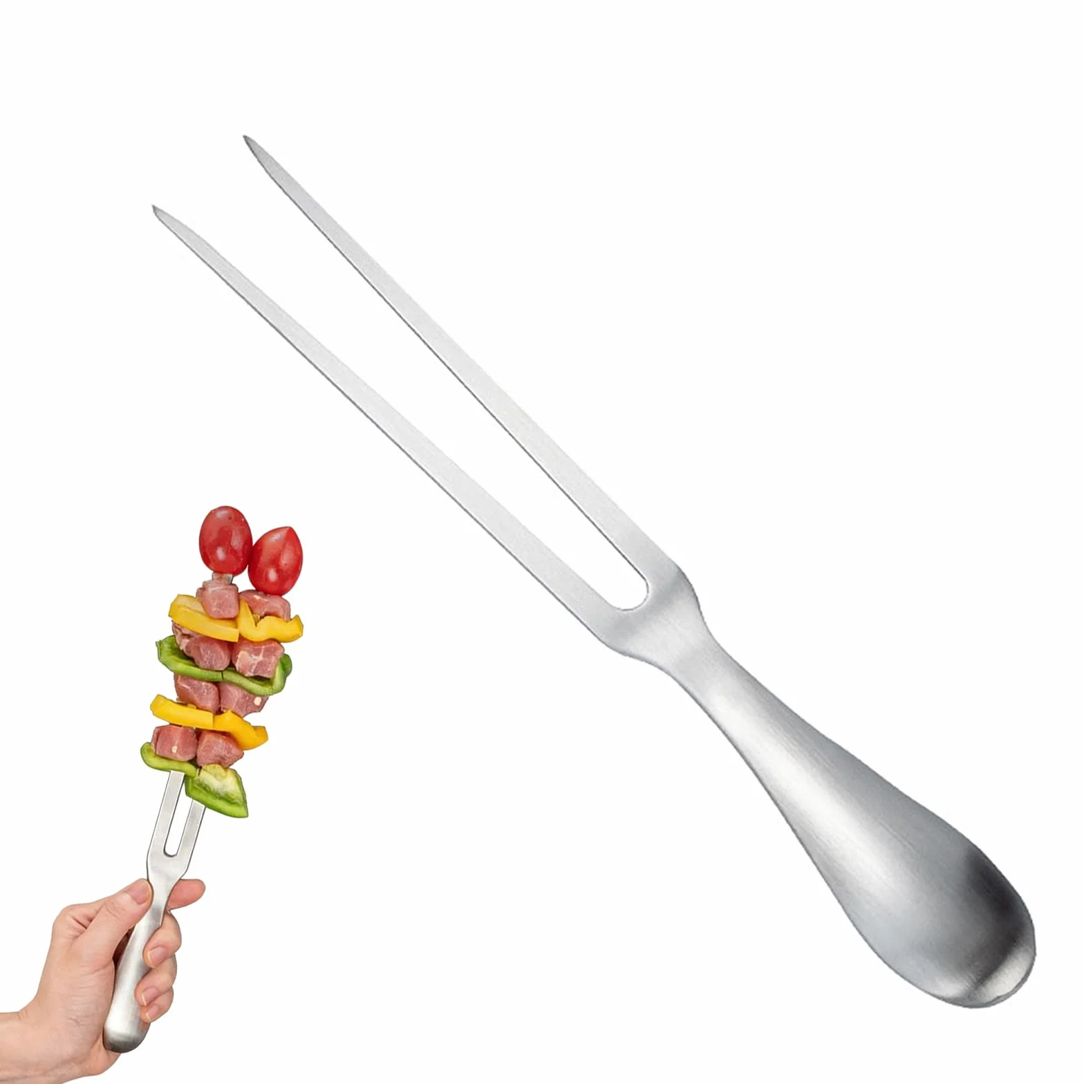 Tenedor para Trinchar Acero Inoxidable, Mango Antideslizante Ergonómico, Tenedor para Barbacoa, Cocina, Pavo, Asado y Cena Accesorio de Cocina Apto para Lavavajillas